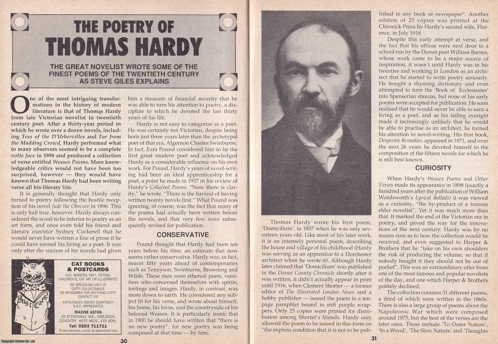 Steve Giles - The Poetry of Thomas Hardy. This is an original article separated from an issue of The Book & Magazine Collector publication, 1992.
