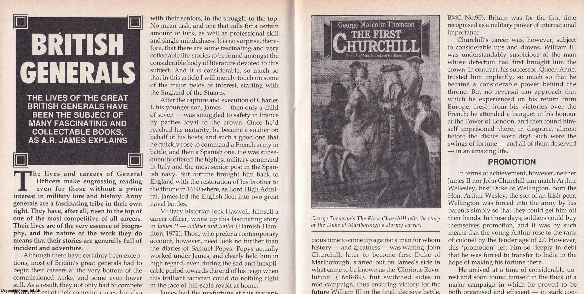 A. R. James - British Generals : The Lives of The Great British Generals. This is an original article separated from an issue of The Book & Magazine Collector publication, 1992.