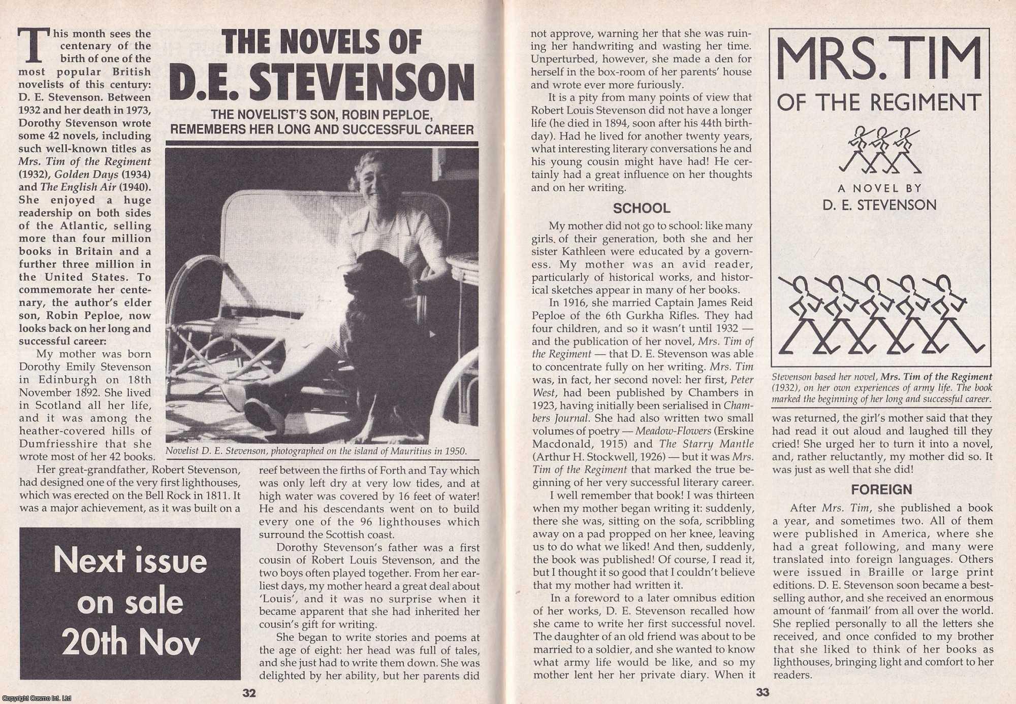 Robin Peploe - The Novels of D.E. Stevenson. Remembering Her Long and Successful Career. This is an original article separated from an issue of The Book & Magazine Collector publication, 1992.
