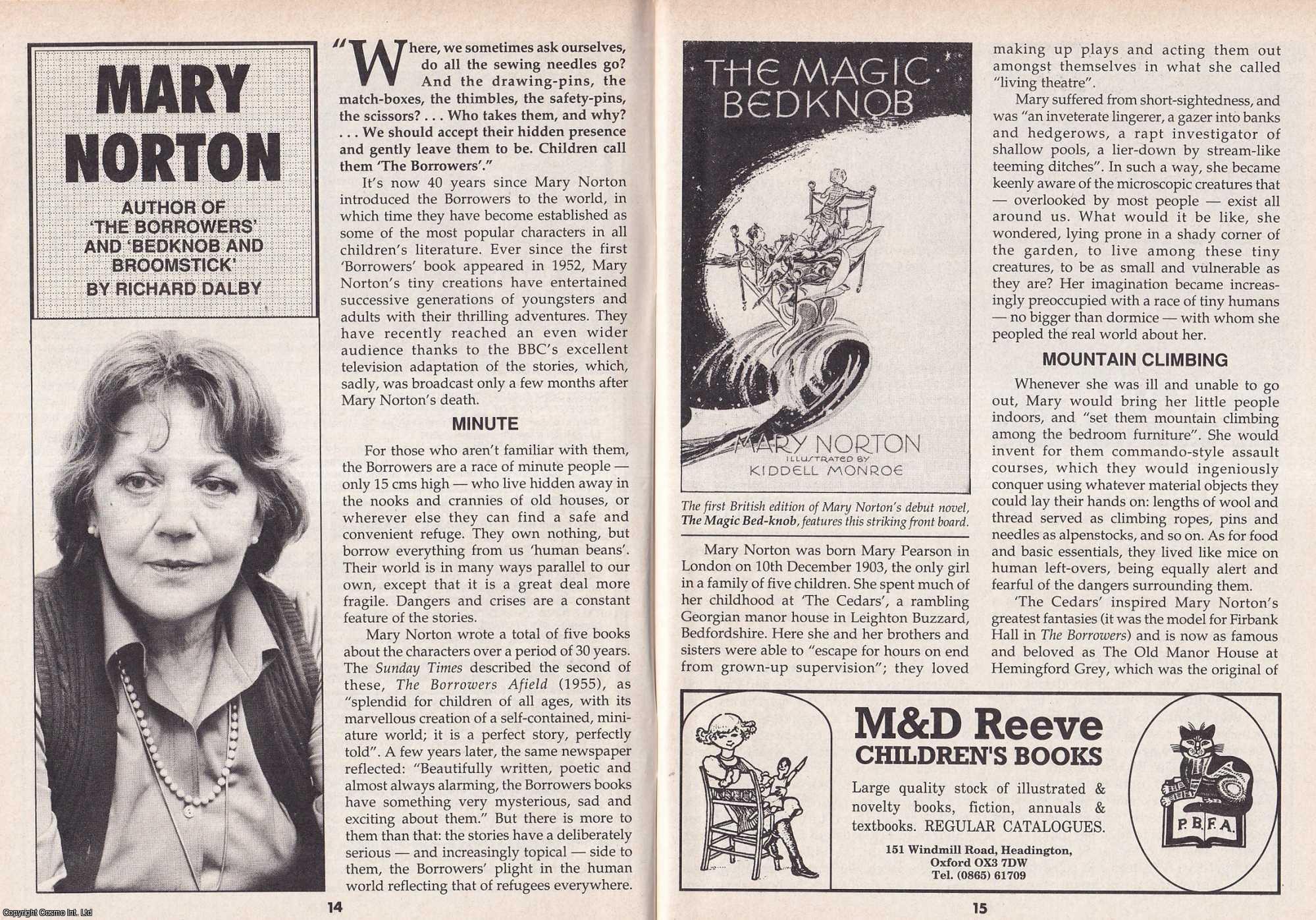 Richard Dalby - Mary Norton. Author of The Borrowers. This is an original article separated from an issue of The Book & Magazine Collector publication, 1993.