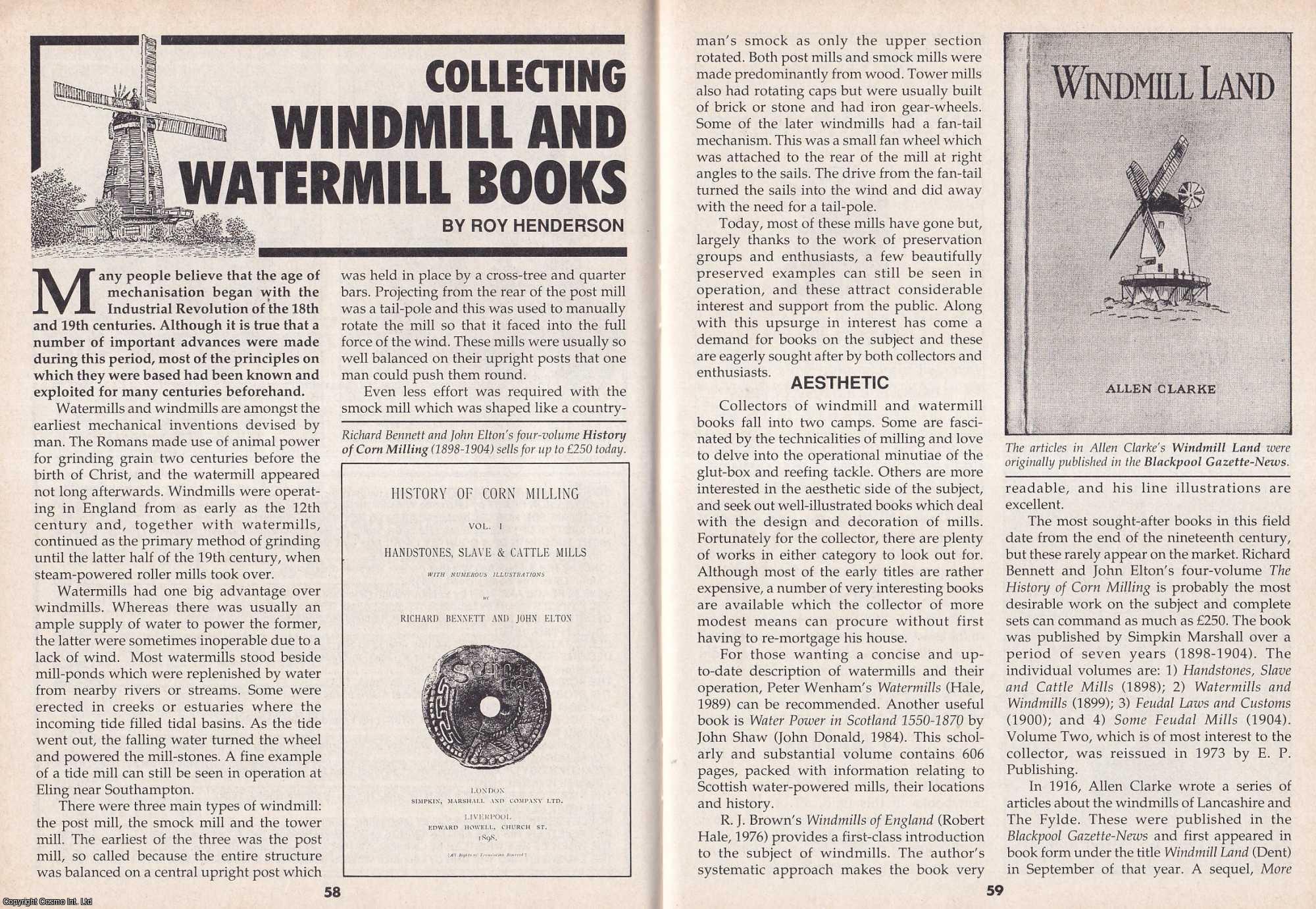 Roy Henderson - Collecting Windmill and Watermill Books. This is an original article separated from an issue of The Book & Magazine Collector publication, 1993.