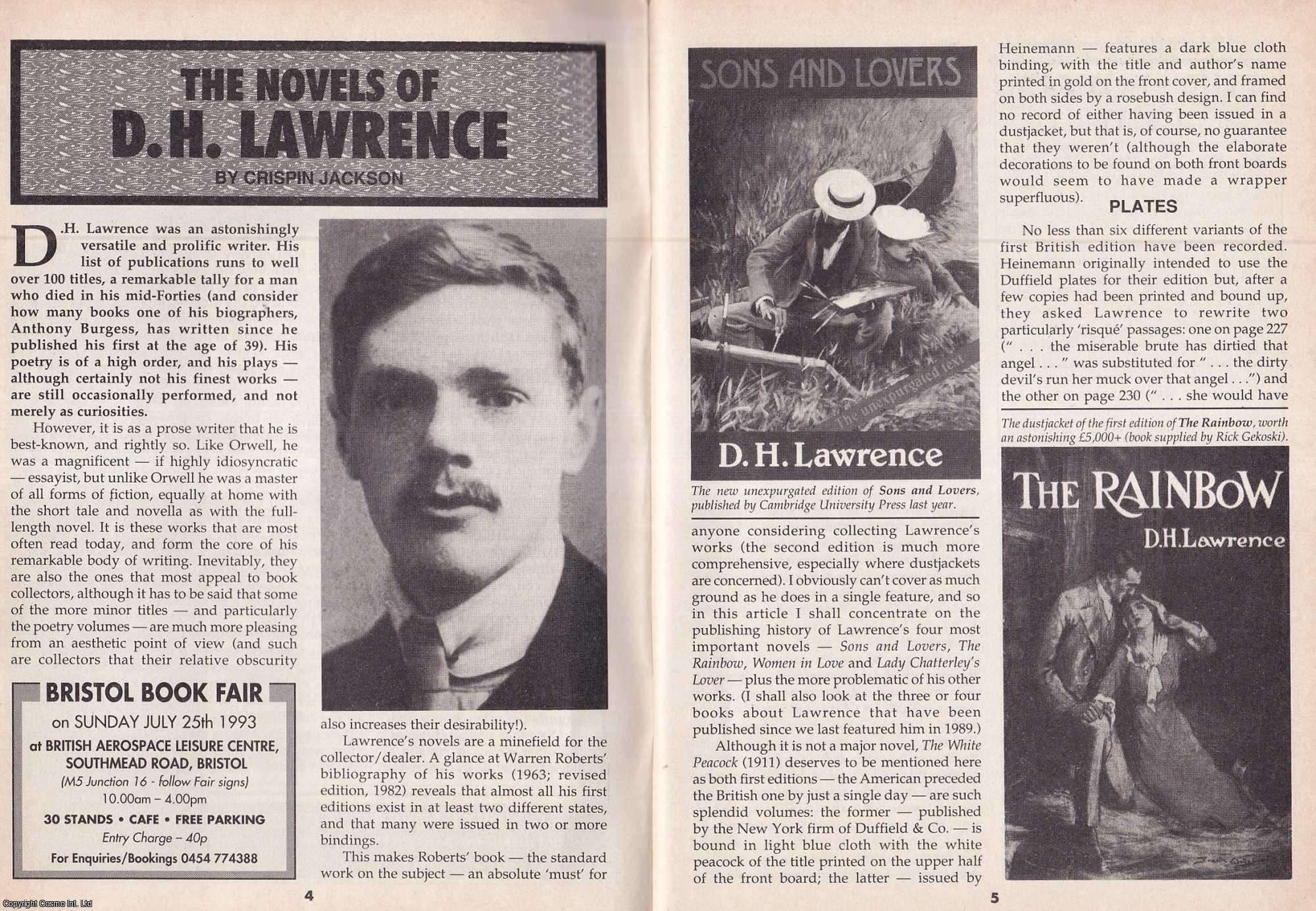 Crispin Jackson - The Novels of D.H. Lawrence. This is an original article separated from an issue of The Book & Magazine Collector publication, 1993.