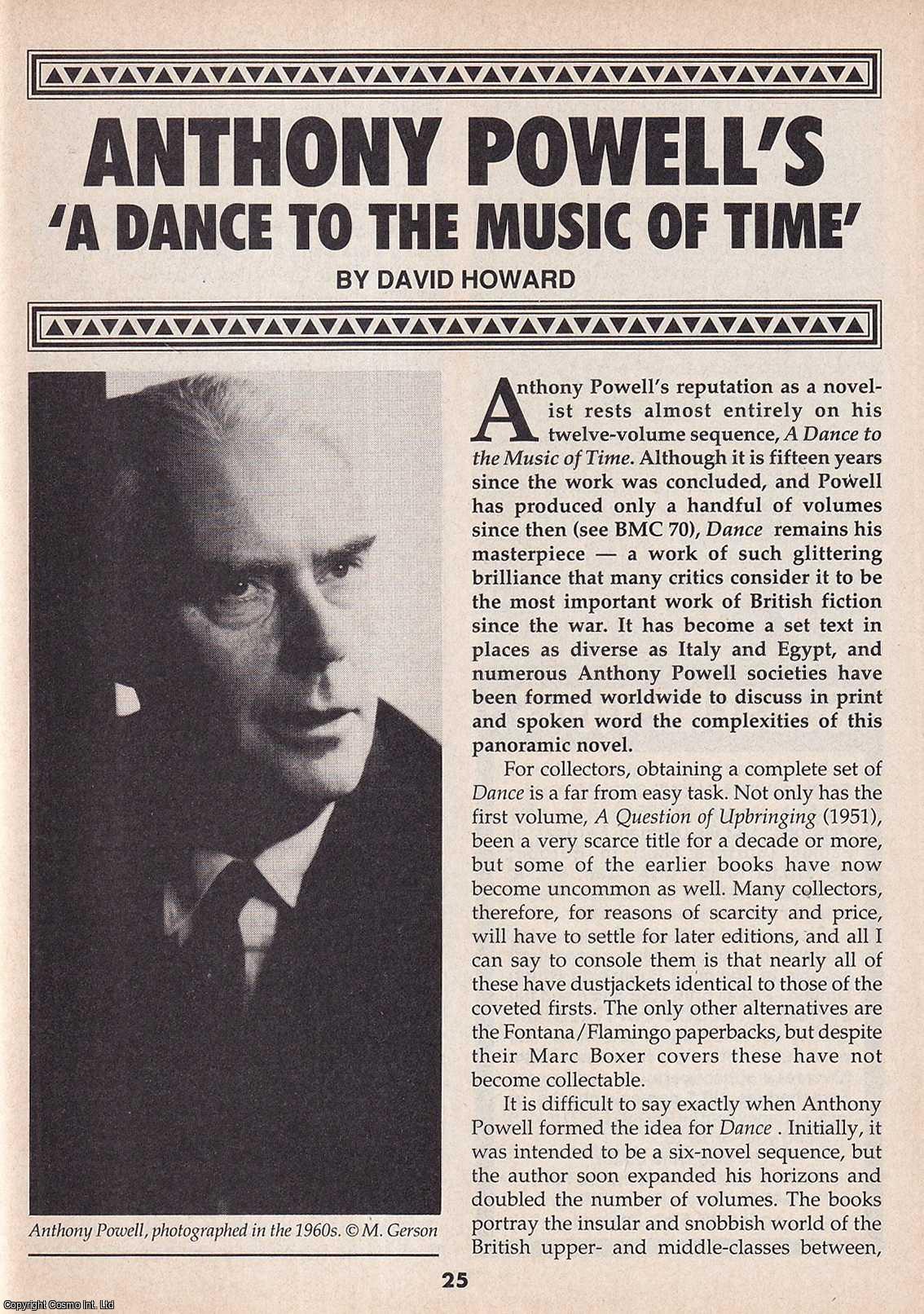 David Howard - Anthony Powell's A Dance to The Music of Time. This is an original article separated from an issue of The Book & Magazine Collector publication, 1993.