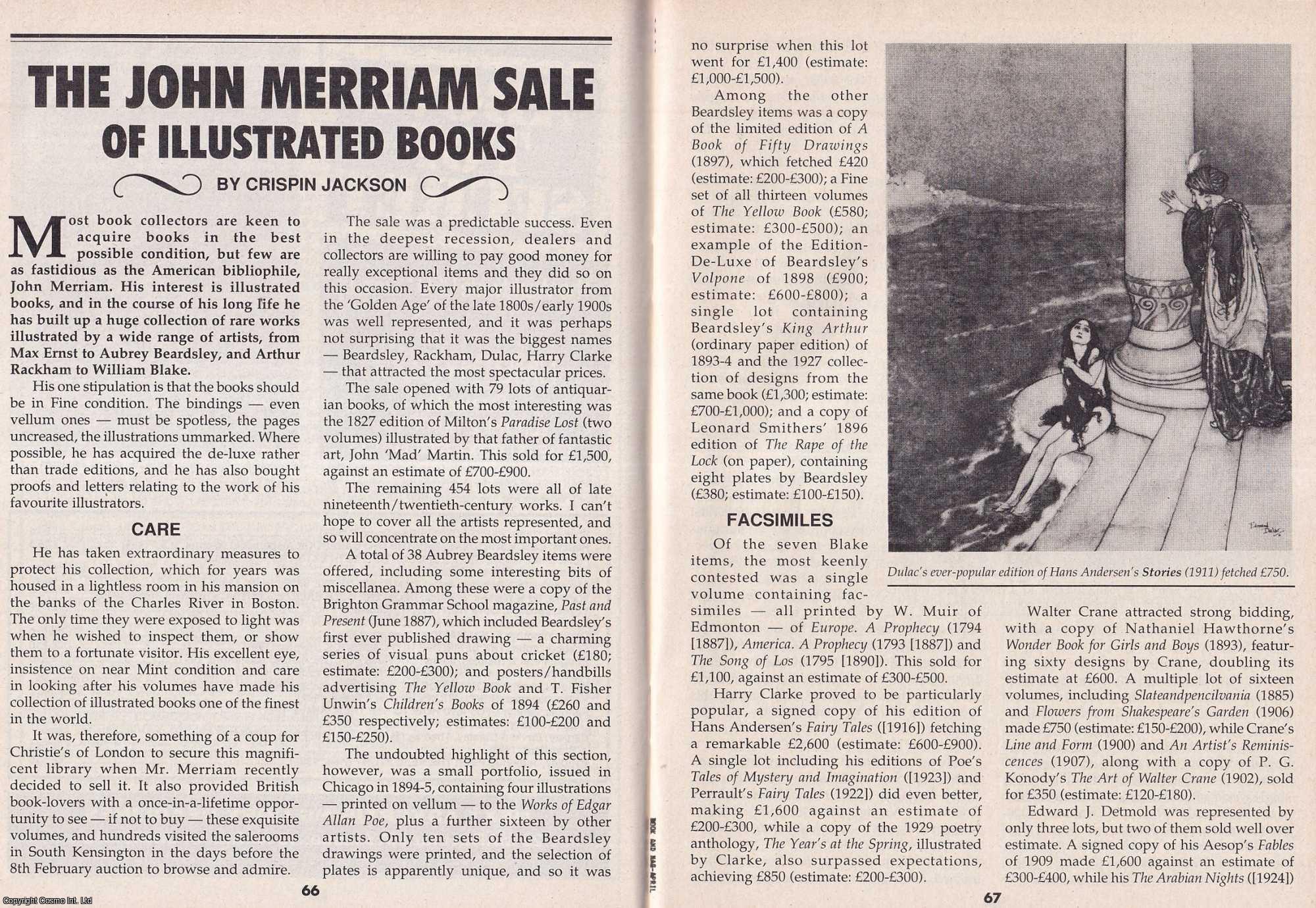 Crispin Jackson - The John Merriam Sale of Illustrated Books. This is an original article separated from an issue of The Book & Magazine Collector publication, 1994.