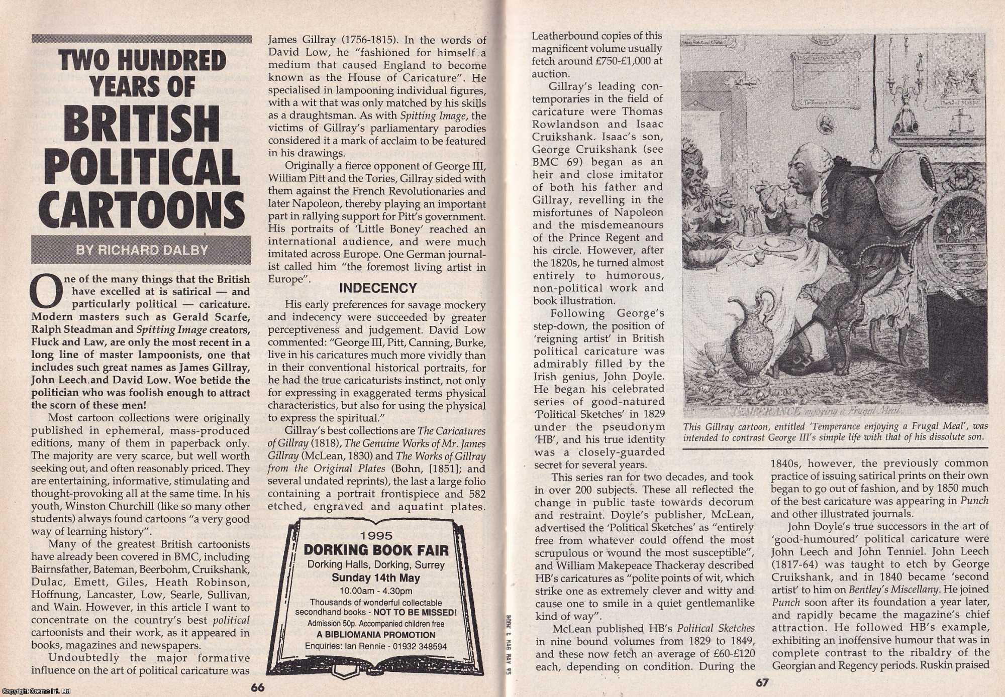 Richard Dalby - Two Hundred Years of British Political Cartoons. This is an original article separated from an issue of The Book & Magazine Collector publication, 1995.