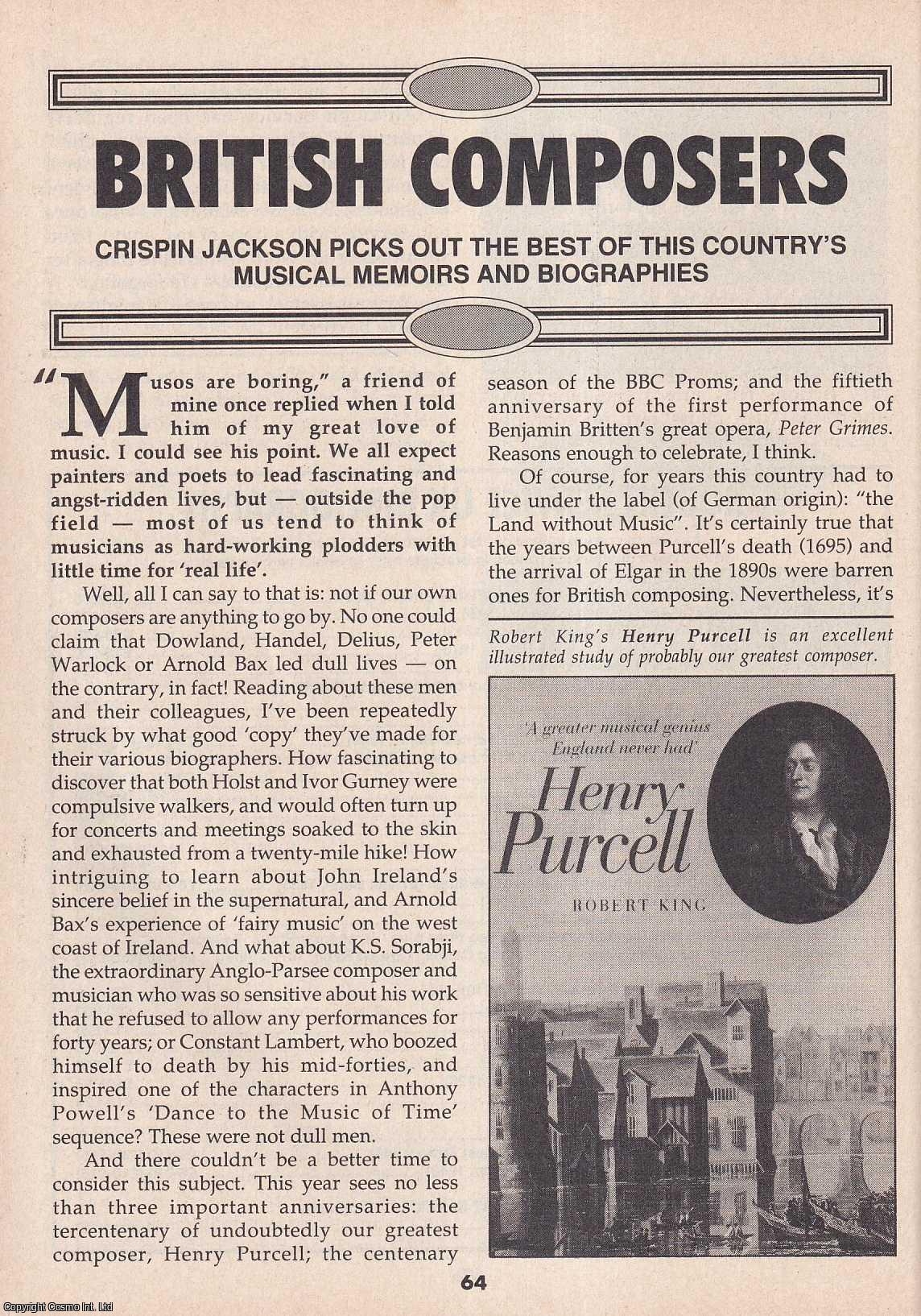 Crispin Jackson - British Composers. The Best of This Country's Musical Memoirs and Biographies. This is an original article separated from an issue of The Book & Magazine Collector publication, 1995.
