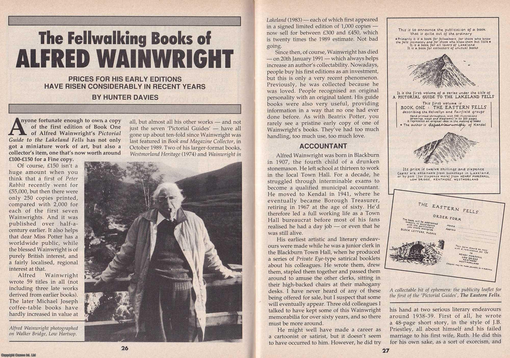 Hunter Davies - The Fellwalking Books of Alfred Wainwright. This is an original article separated from an issue of The Book & Magazine Collector publication, 1995.