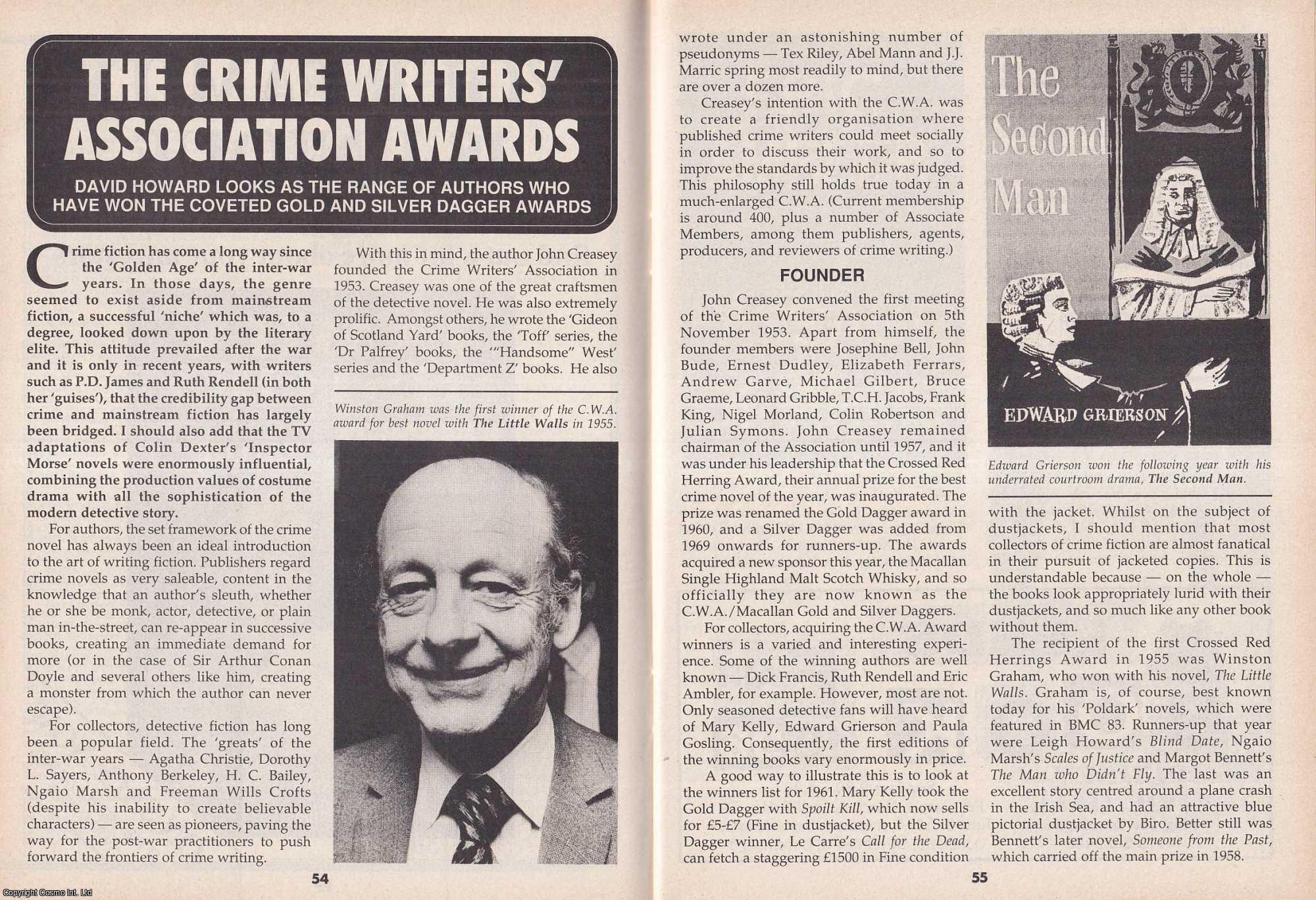 David Howard - The Crime Writers' Association Awards. This is an original article separated from an issue of The Book & Magazine Collector publication, 1996.