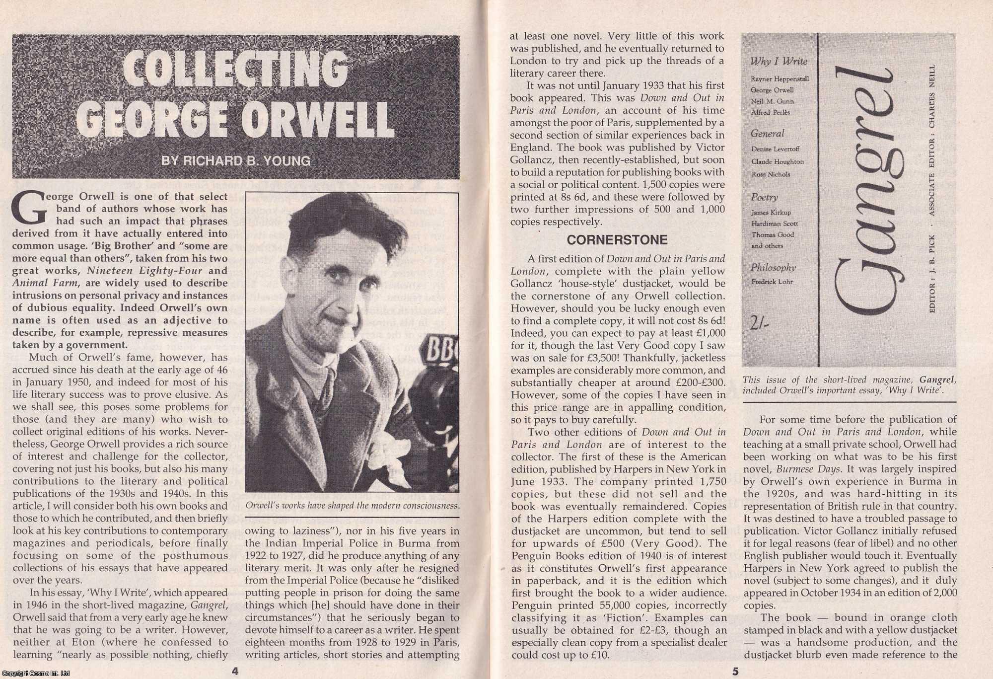 Richard B. Young - Collecting George Orwell. This is an original article separated from an issue of The Book & Magazine Collector publication.