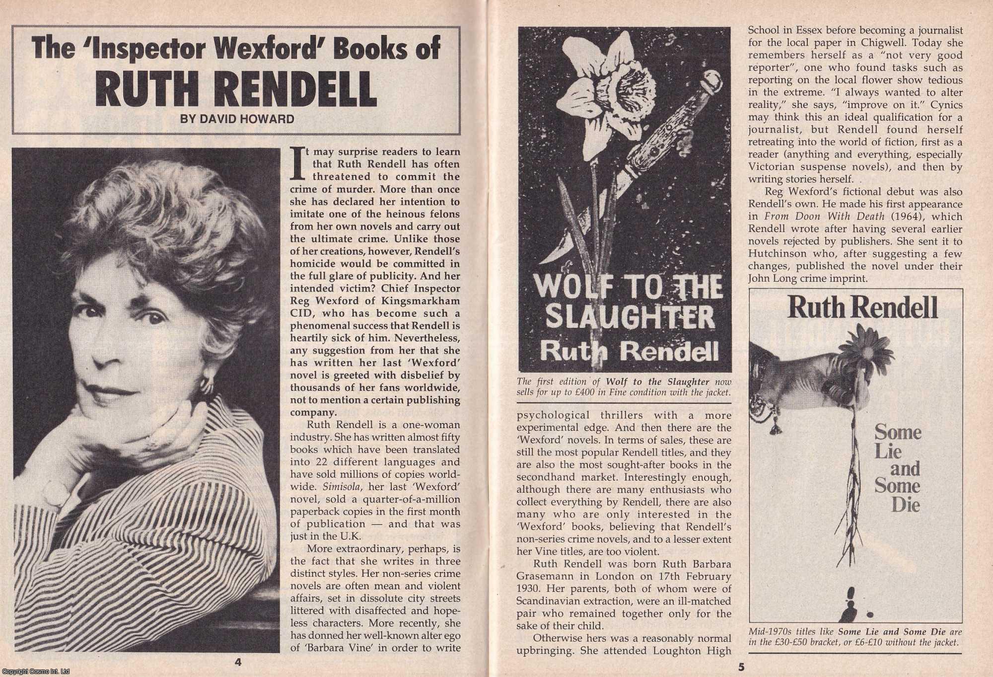 David Howard - The Inspector Wexford Books of Ruth Rendell. This is an original article separated from an issue of The Book & Magazine Collector publication, 1997.