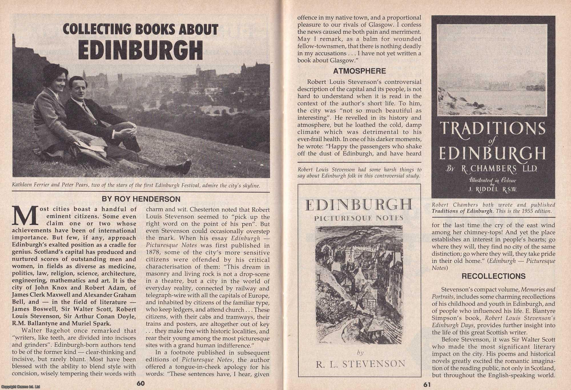 Roy Henderson - Collecting Books about Edinburgh. This is an original article separated from an issue of The Book & Magazine Collector publication, 1997.