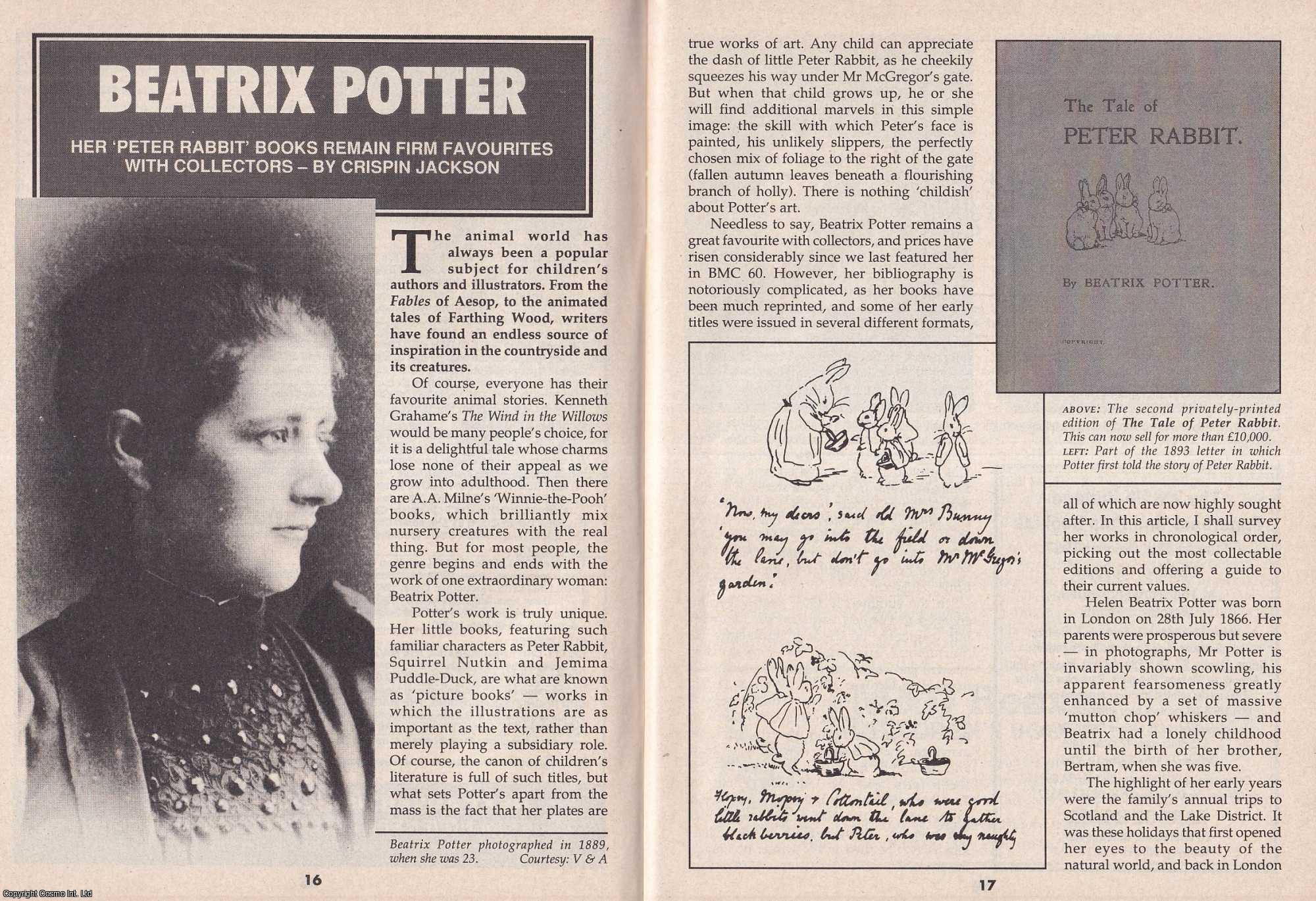 Crispin Jackson - Beatrix Potter. Her Peter Rabbit Books Remain Firm Favourites. This is an original article separated from an issue of The Book & Magazine Collector publication, 1997.