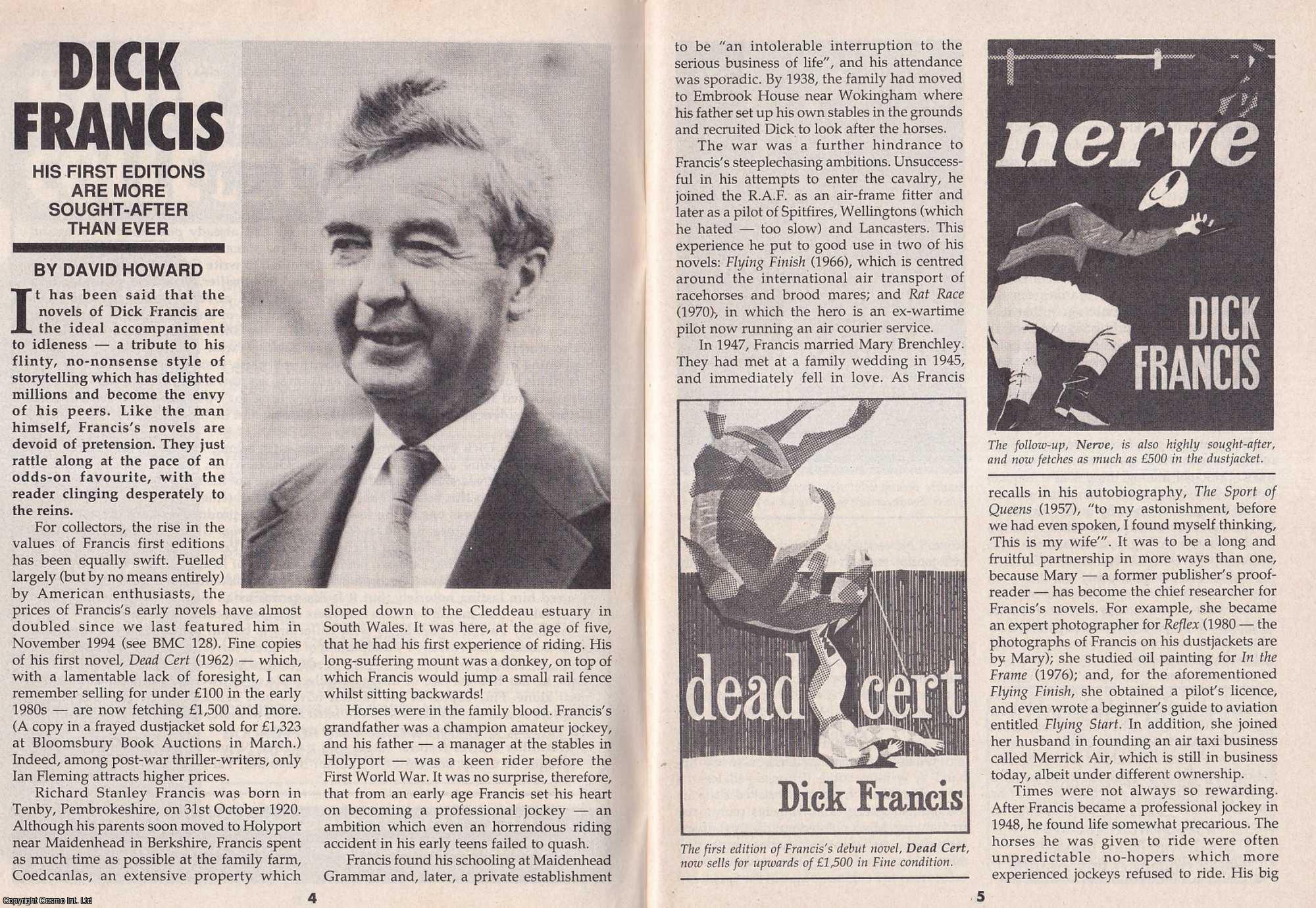 David Howard - Dick Francis : Collectable First Editions. This is an original article separated from an issue of The Book & Magazine Collector publication, 1997.