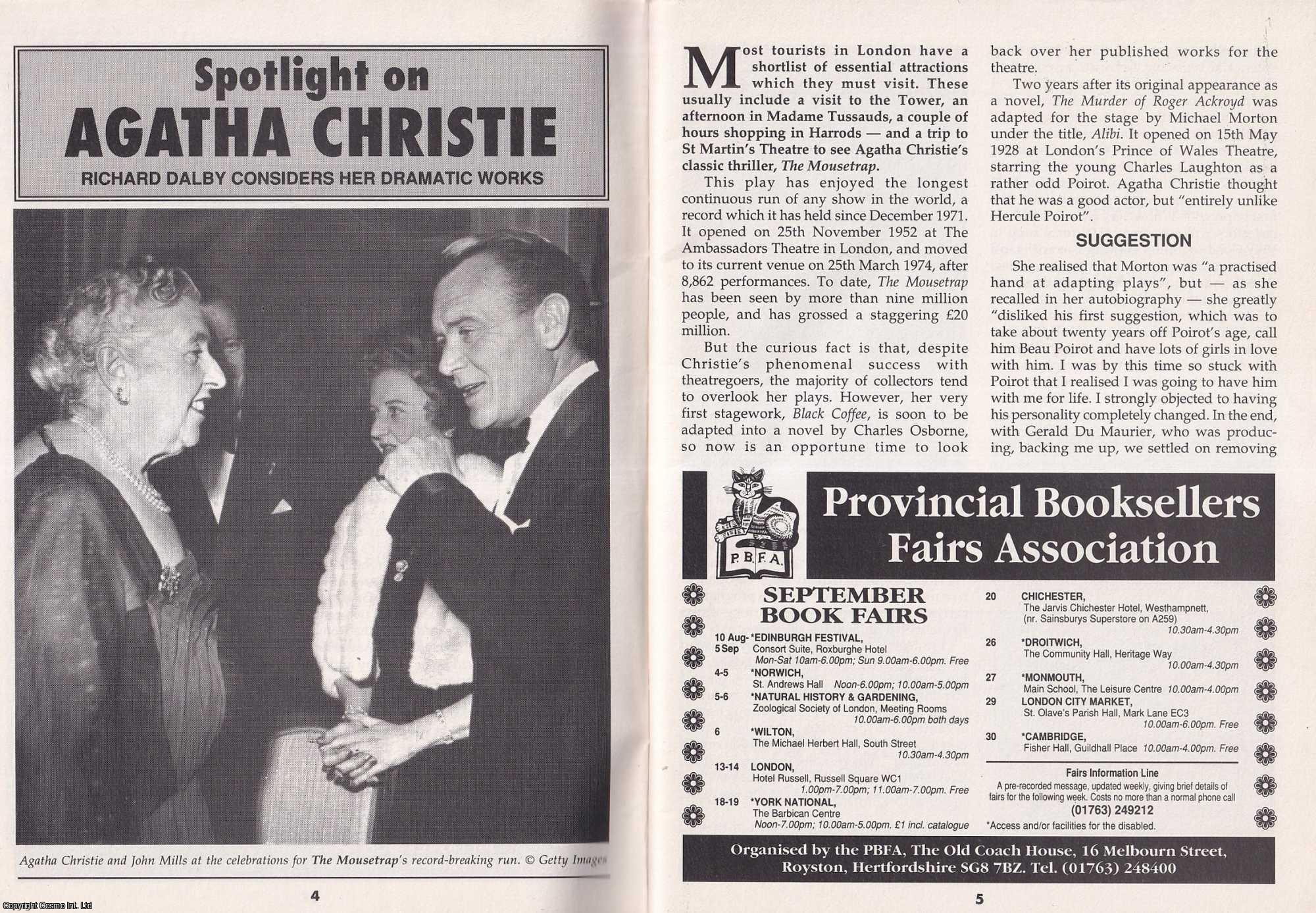 Richard Dalby - Spotlight on Agatha Christie. Considering Her Dramatic Works. This is an original article separated from an issue of The Book & Magazine Collector publication.