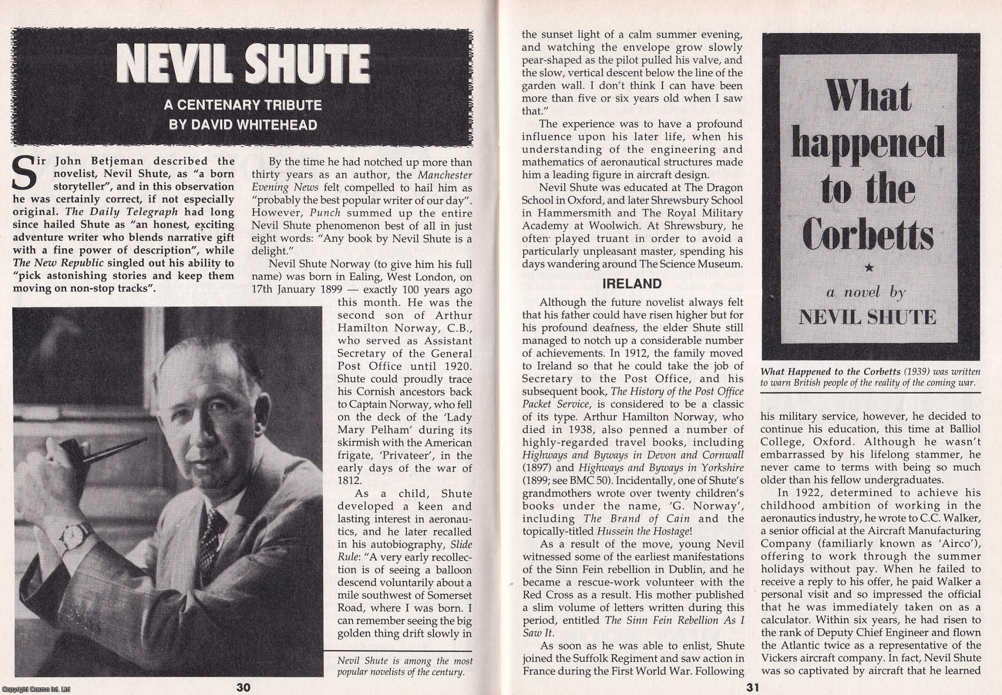 David Whitehead - Nevil Shute. A Centenary Tribute. This is an original article separated from an issue of The Book & Magazine Collector publication.