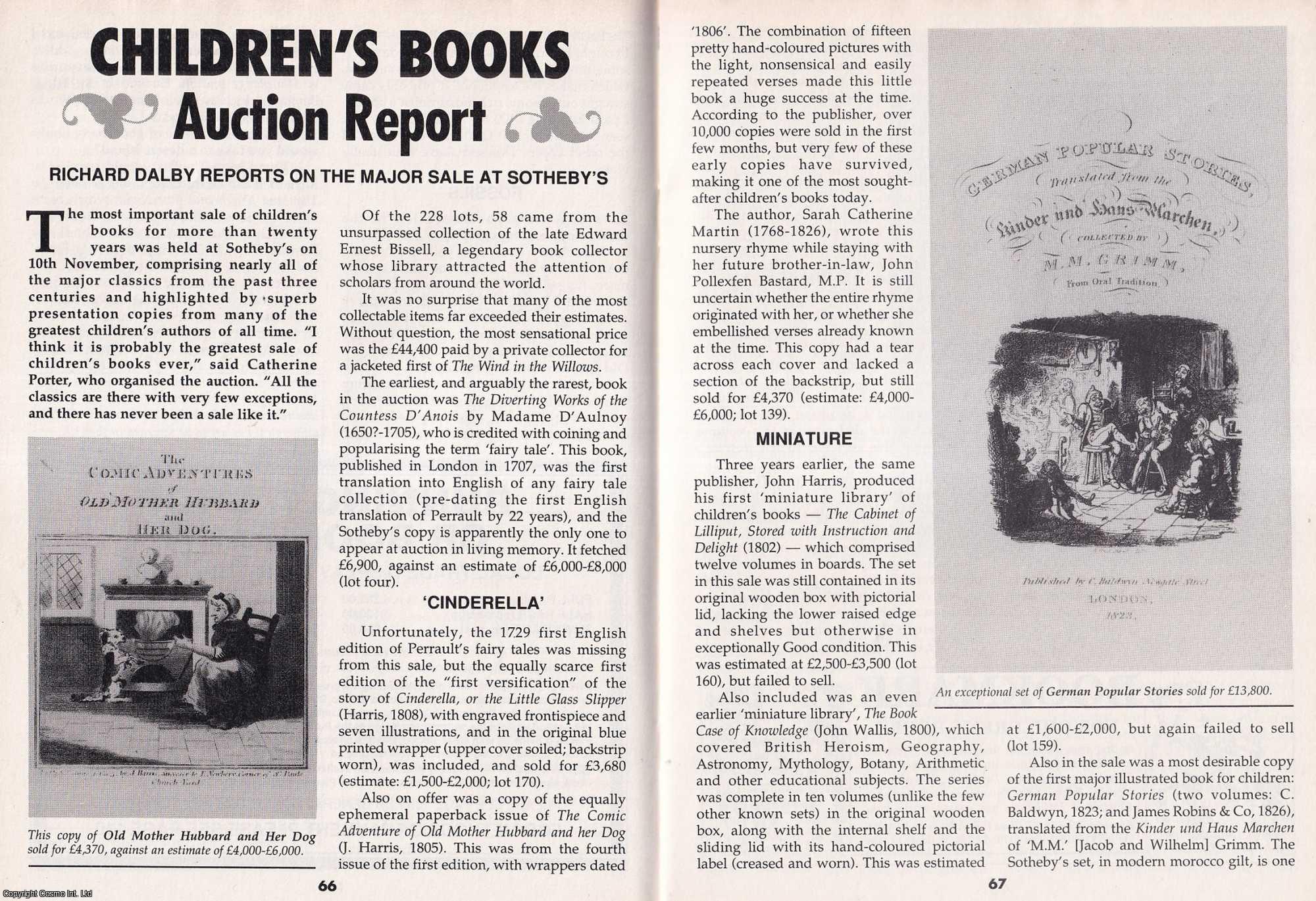 Richard Dalby - Children's Books. Auction Report. Reporting on The Major Sale at Sotheby's. This is an original article separated from an issue of The Book & Magazine Collector publication.