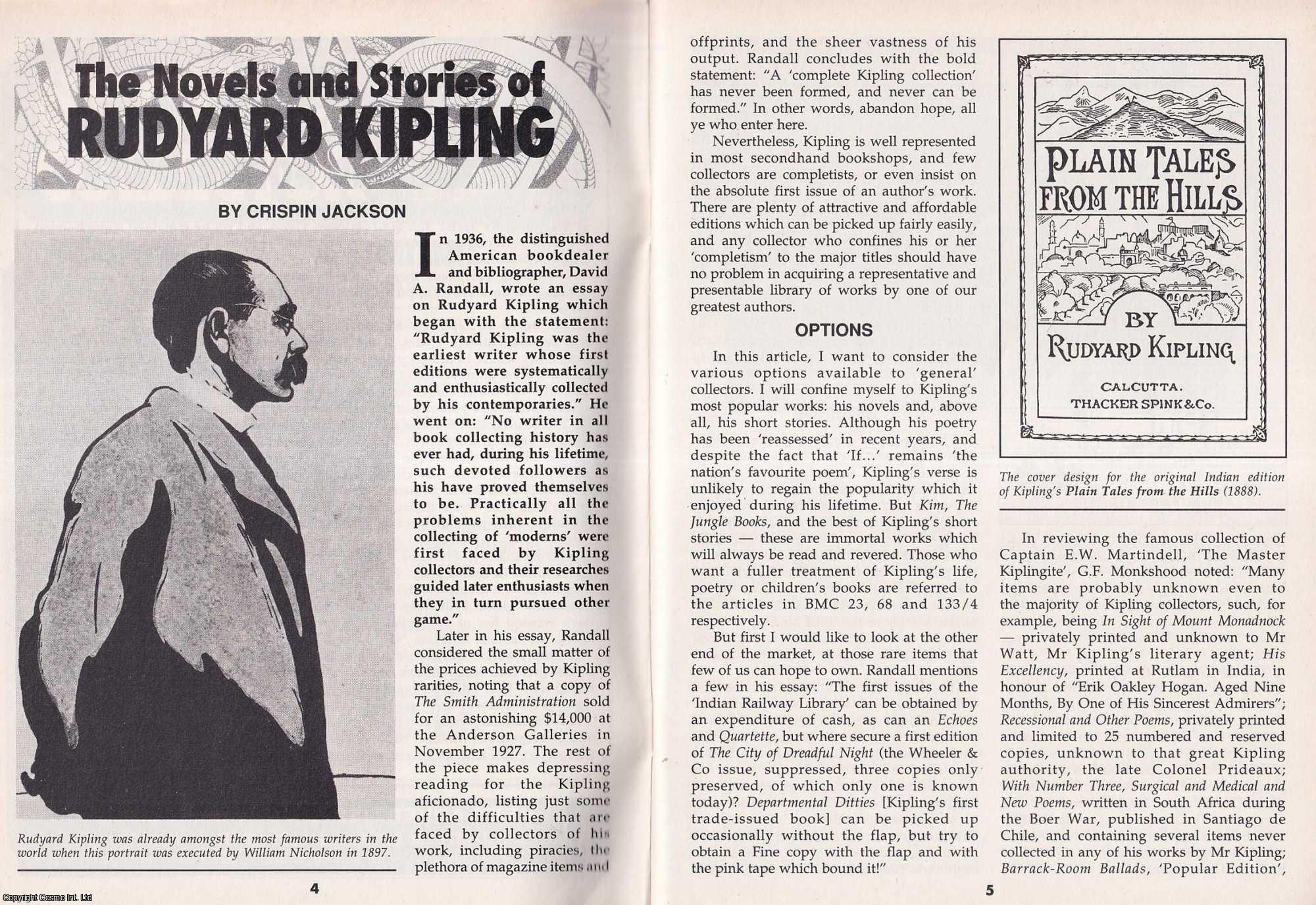 Crispin Jackson - The Novels and Stories of Rudyard Kipling. This is an original article separated from an issue of The Book & Magazine Collector publication.