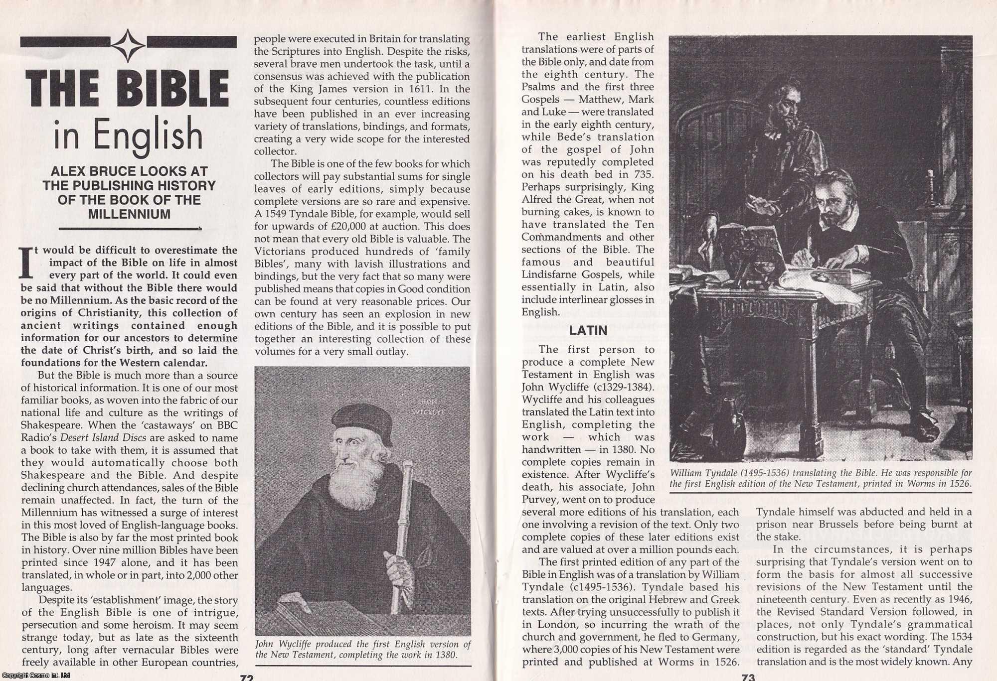 Alex Bruce - The Bible in English : The Publishing History. This is an original article separated from an issue of The Book & Magazine Collector publication, 2000.