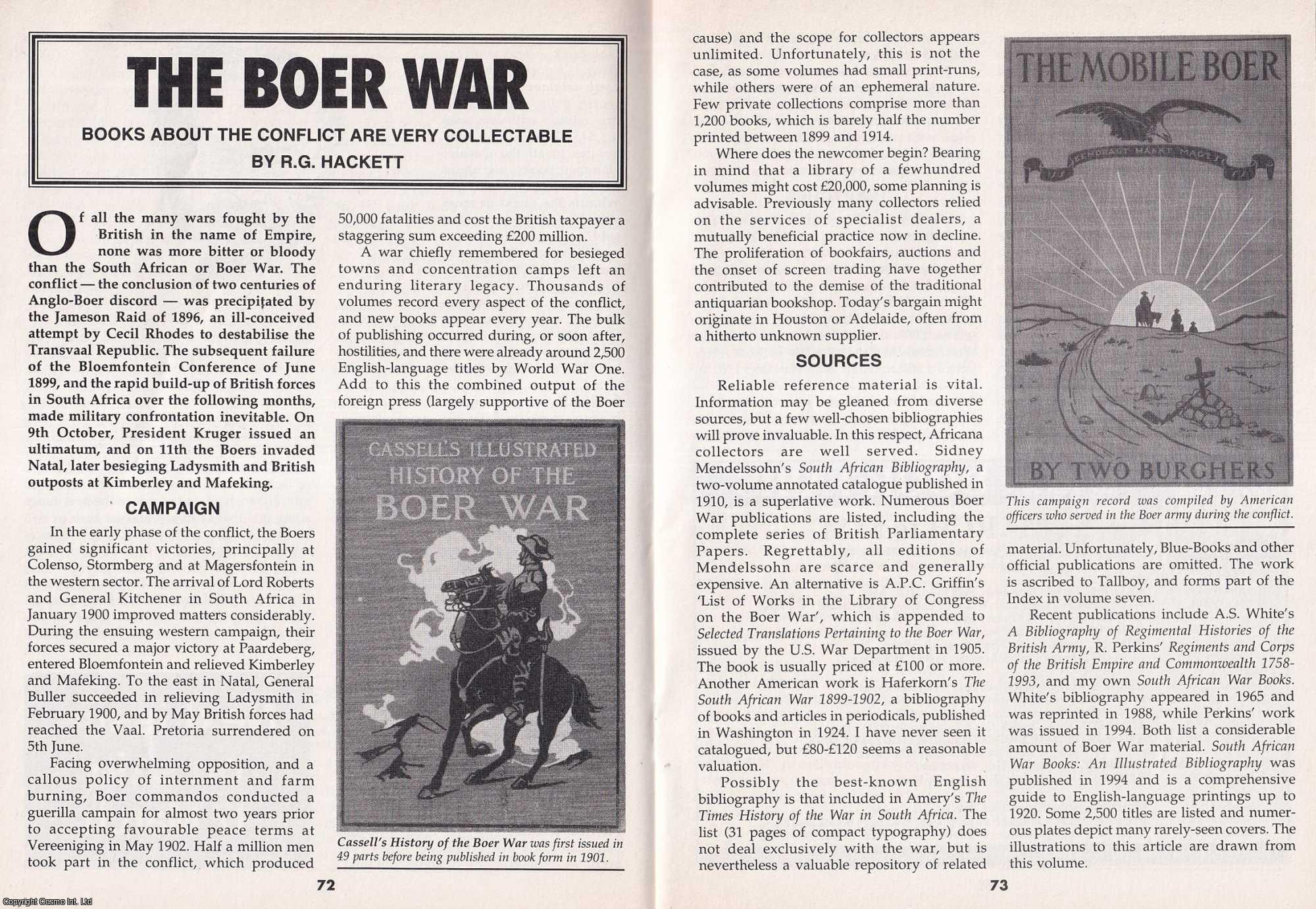 R. G. Hackett - The Boer War. Books about The Conflict. This is an original article separated from an issue of The Book & Magazine Collector publication, 2000.