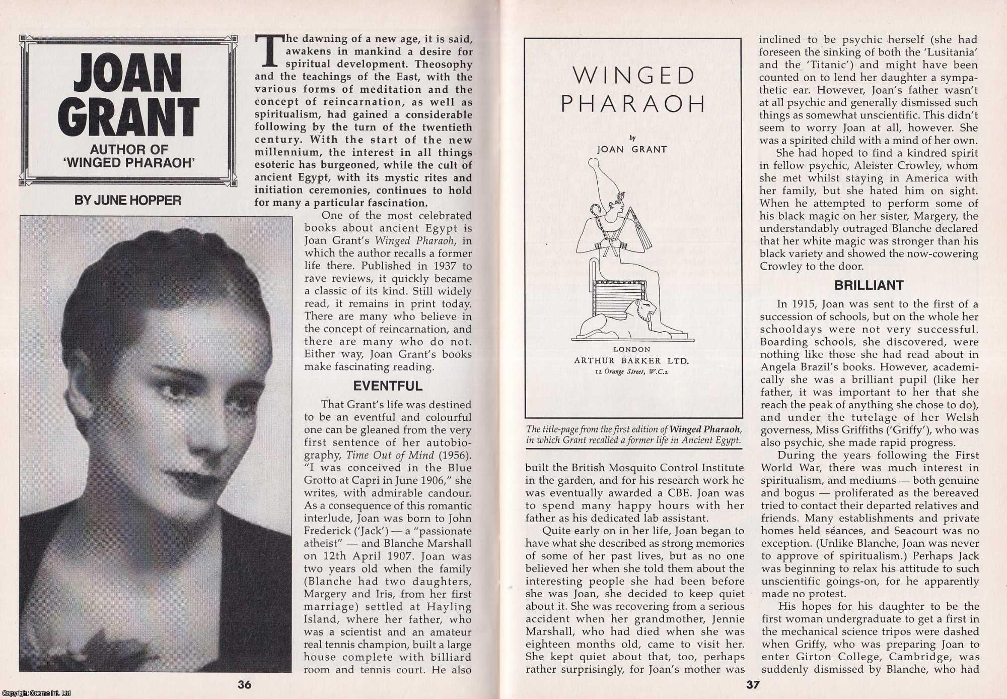 June Hopper - Joan Grant. Author of Winged Pharaoh. This is an original article separated from an issue of The Book & Magazine Collector publication, 2000.