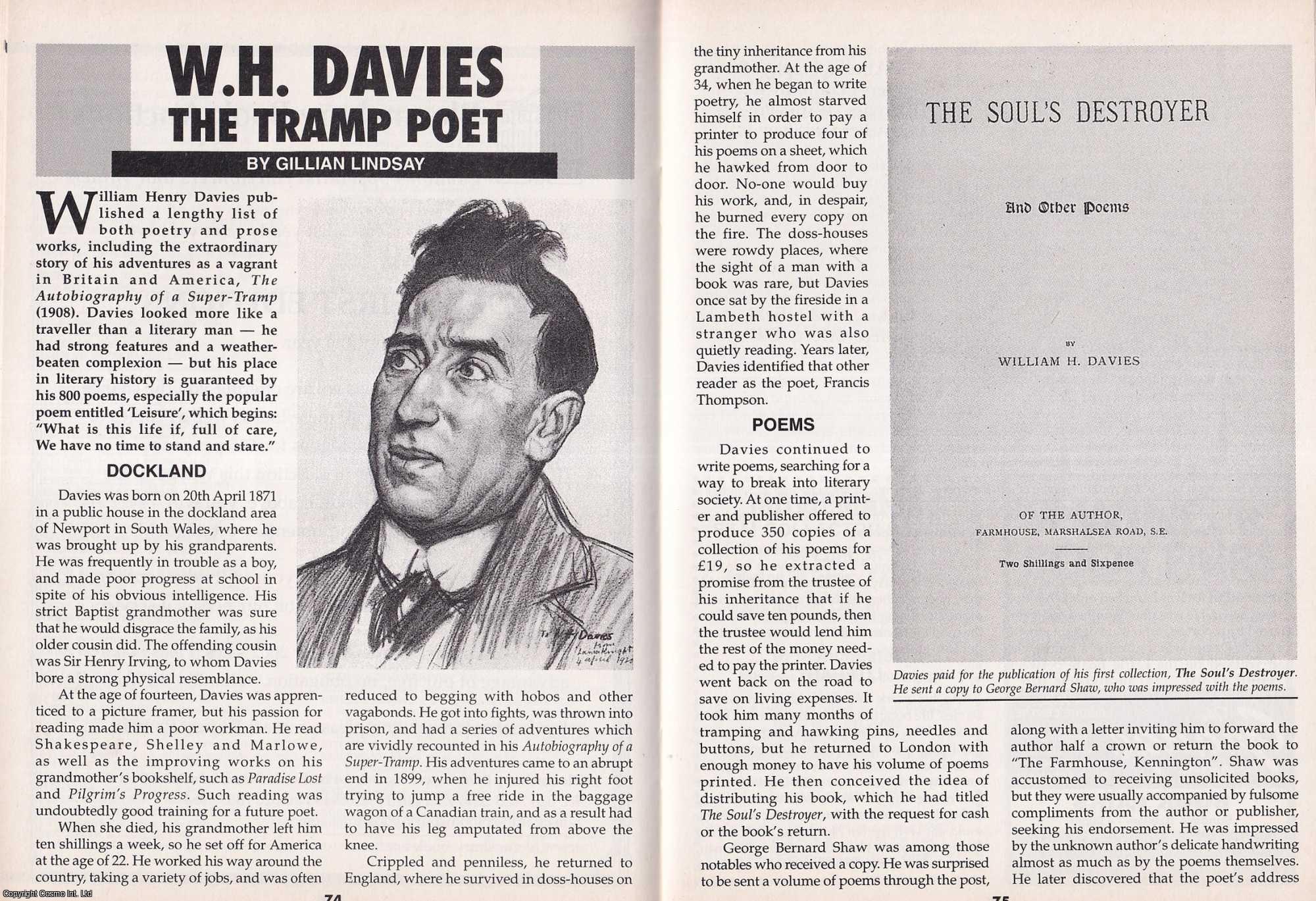 Gillian Lindsay - W.H. Davies. The Tramp Poet. This is an original article separated from an issue of The Book & Magazine Collector publication, 2002.