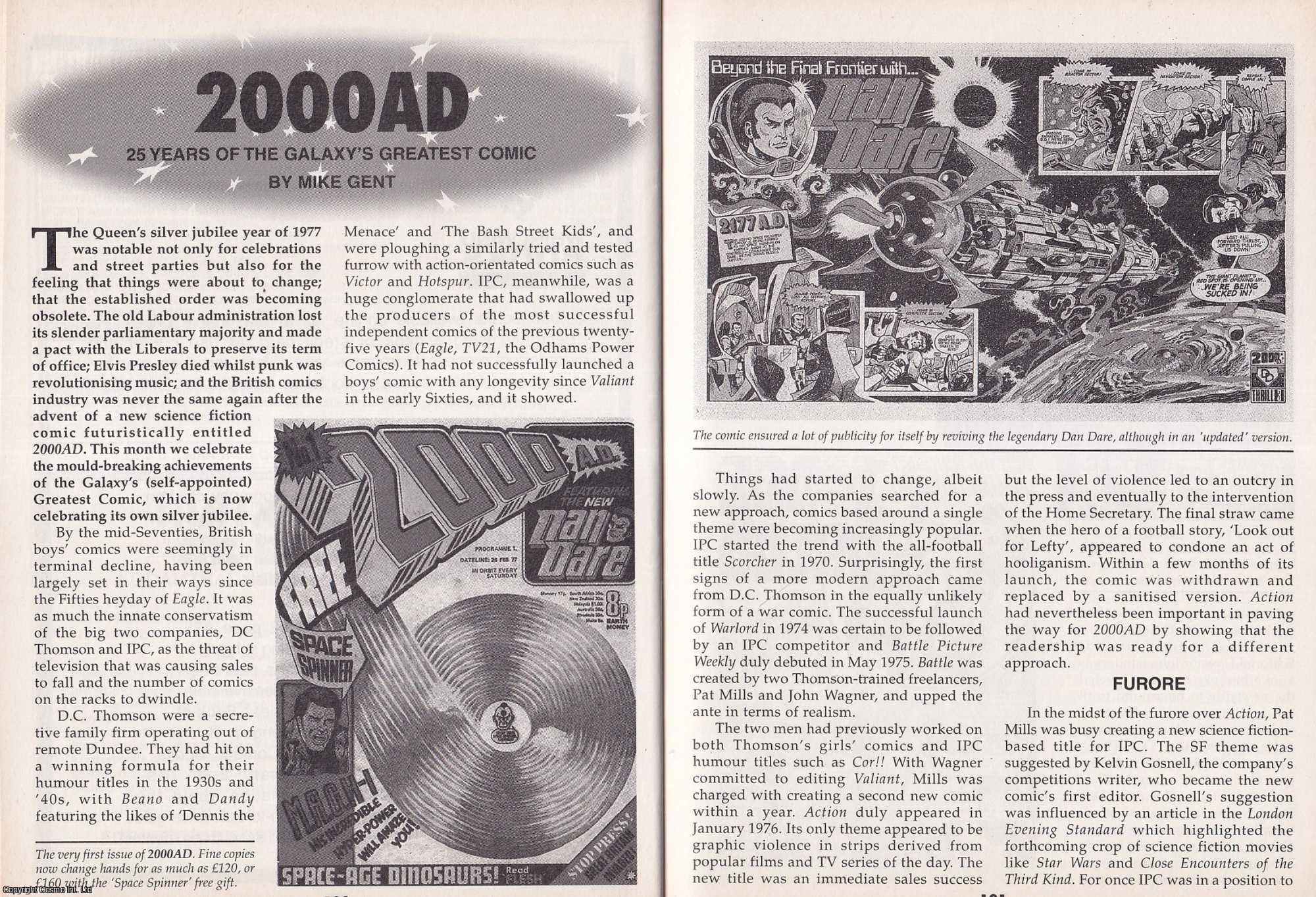 Mike Gent - 2000AD. 25 Years of The Galaxy's Greatest Comic. This is an original article separated from an issue of The Book & Magazine Collector publication, 2002.