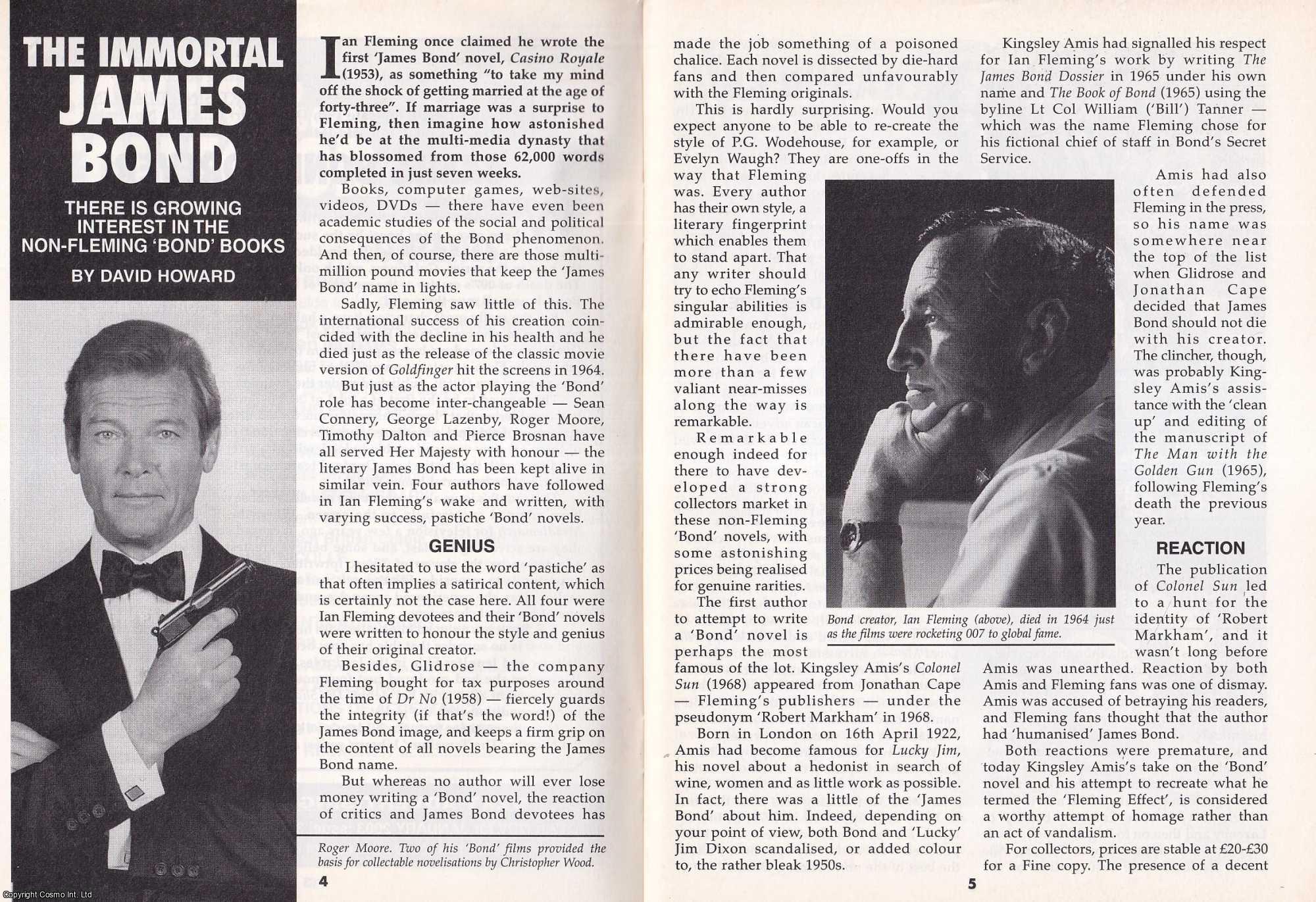 David Howard - The Immortal James Bond. The Growing Interest in the Non-Fleming Bond Books. This is an original article separated from an issue of The Book & Magazine Collector publication, 2002.