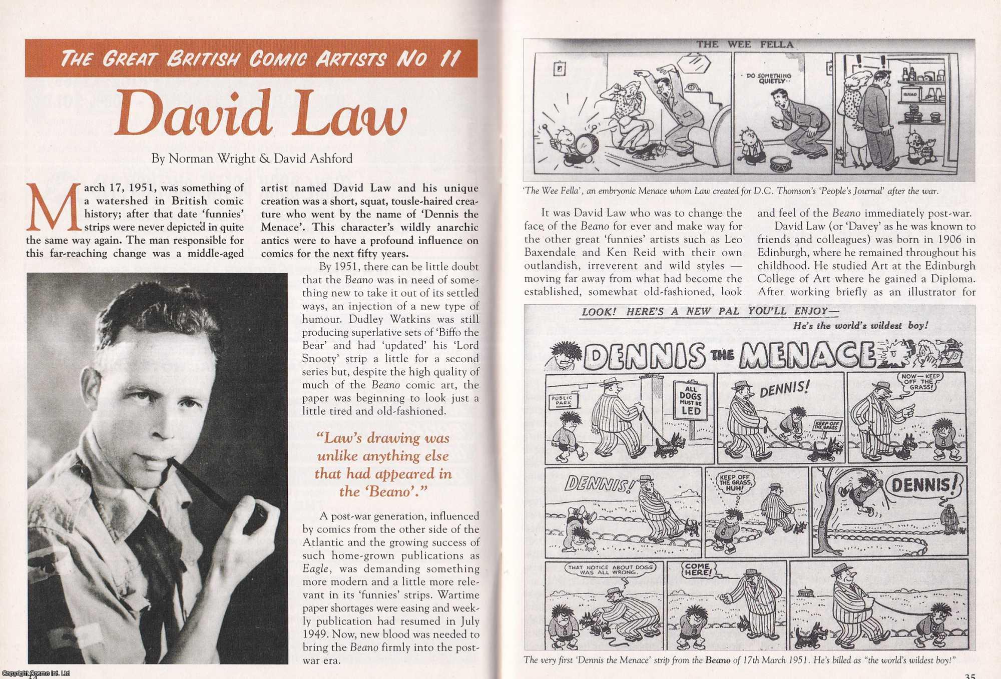 Norman Wright & David Ashford - David Law : The Great British Comic Artist. This is an original article separated from an issue of The Book & Magazine Collector publication.
