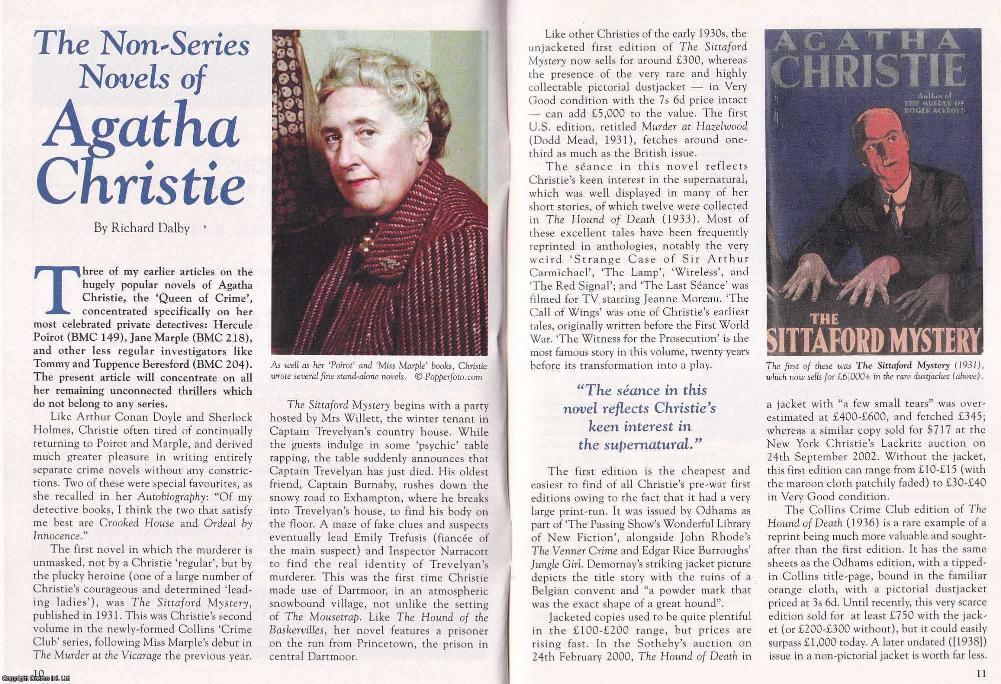 Richard Dalby - The Non-Series Novels of Agatha Christie. This is an original article separated from an issue of The Book & Magazine Collector publication, 2003.