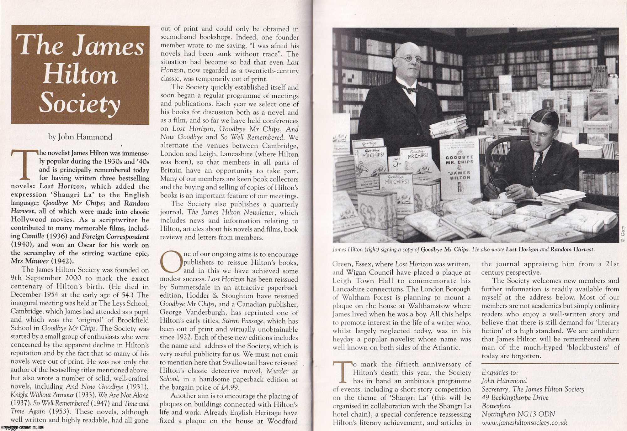 John Hammond - The James Hilton Society. This is an original article separated from an issue of The Book & Magazine Collector publication, 2004.