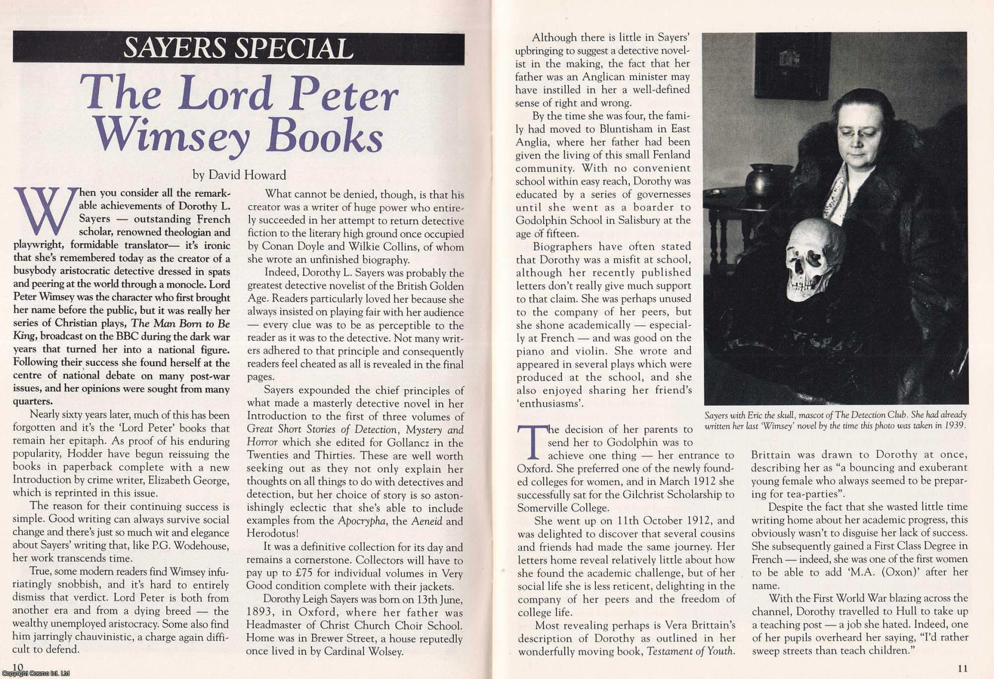 David Howard - Sayers Special. The Lord Peter Wimsey Books. This is an original article separated from an issue of The Book & Magazine Collector publication, 2004.