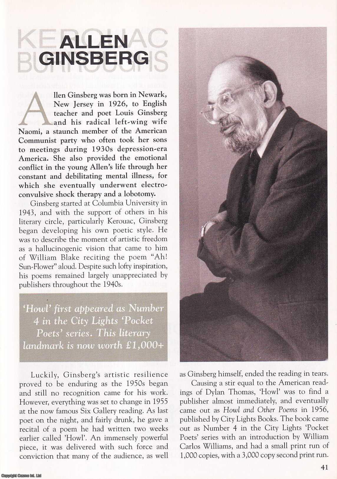 --- - Allen Ginsberg. This is an original article separated from an issue of The Book & Magazine Collector publication.