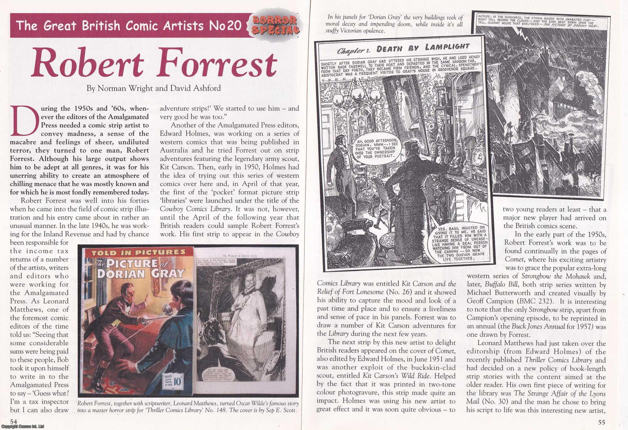 Norman Wright & David Ashford - Robert Forrest : The Great British Comic Artist. This is an original article separated from an issue of The Book & Magazine Collector publication.