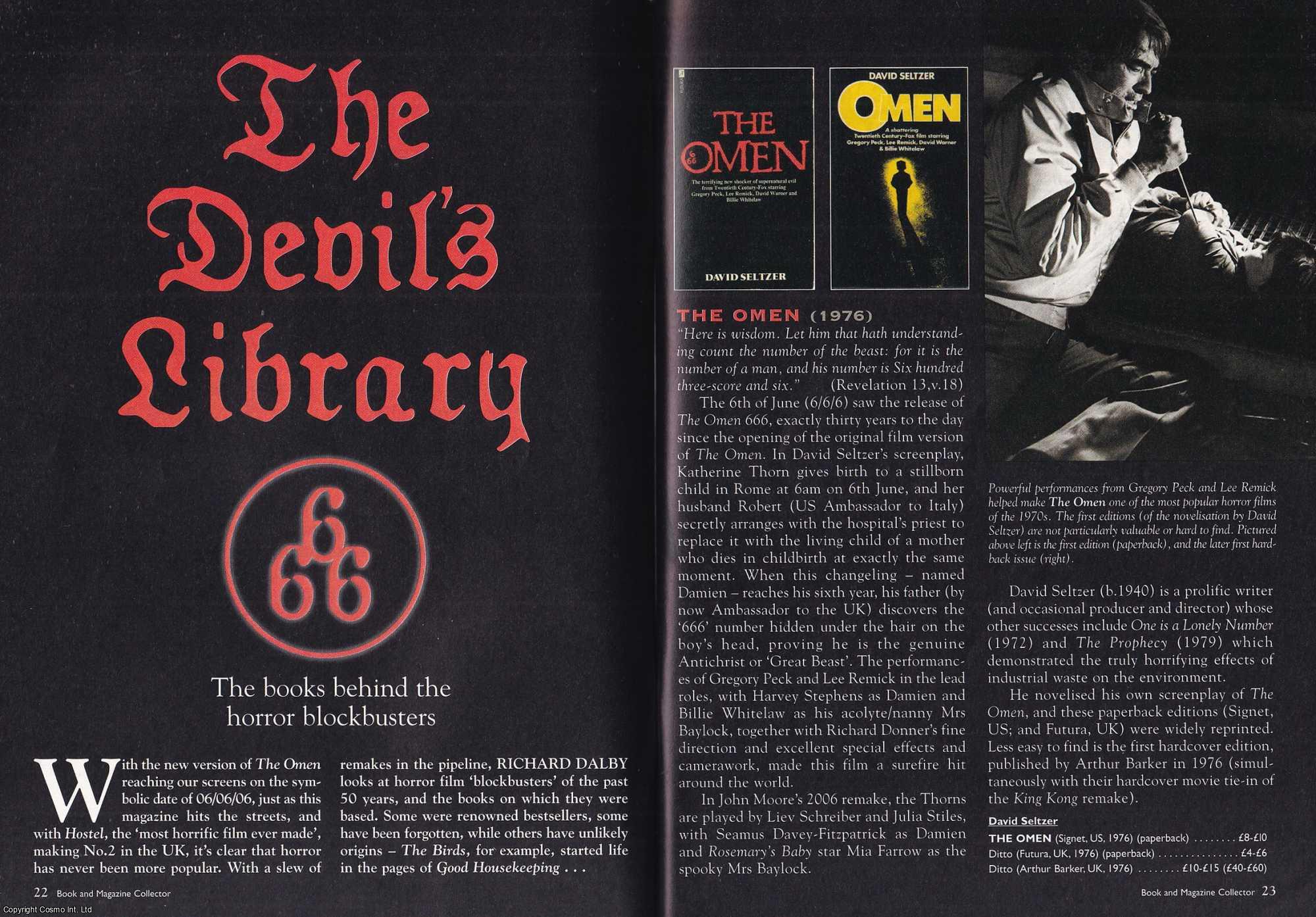 --- - The Devil's Library 666. The Books Behind The Blockbusters. This is an original article separated from an issue of The Book & Magazine Collector publication.