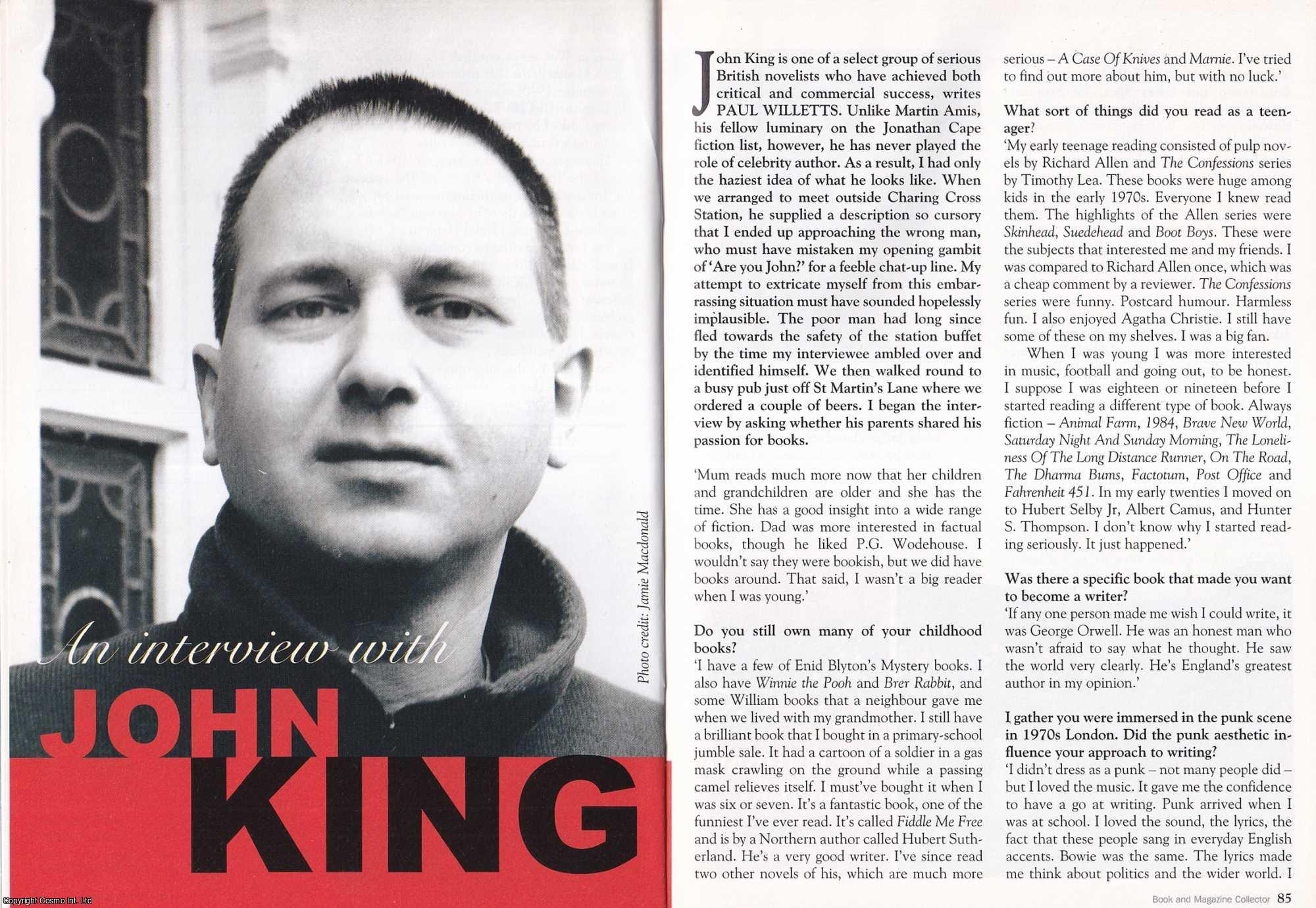 --- - An Interview with John King. This is an original article separated from an issue of The Book & Magazine Collector publication.