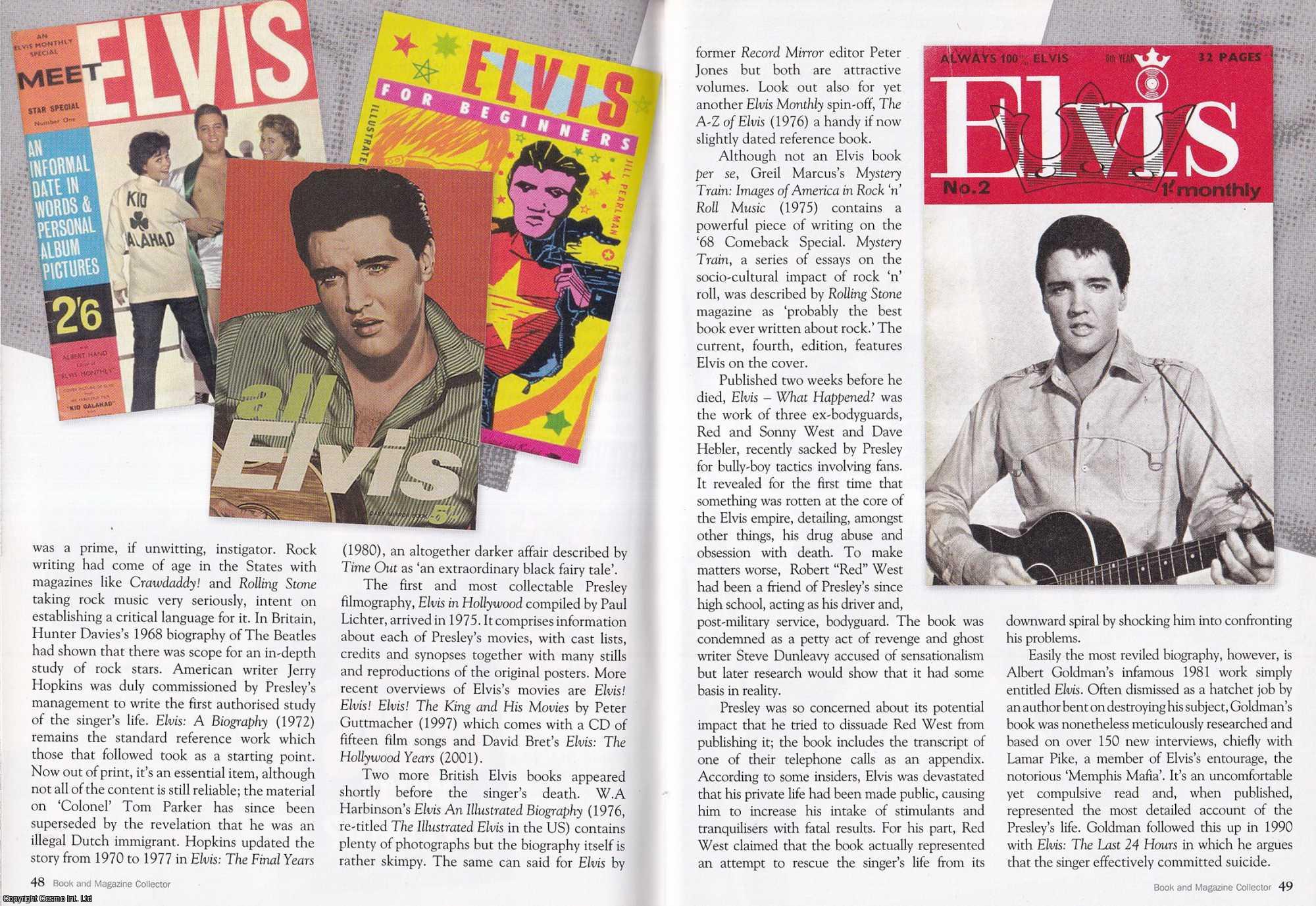 Mike Gent - Elvis Presley In Print. Collectable books about the 1950s performer. This is an original article separated from an issue of The Book & Magazine Collector publication, 2008.