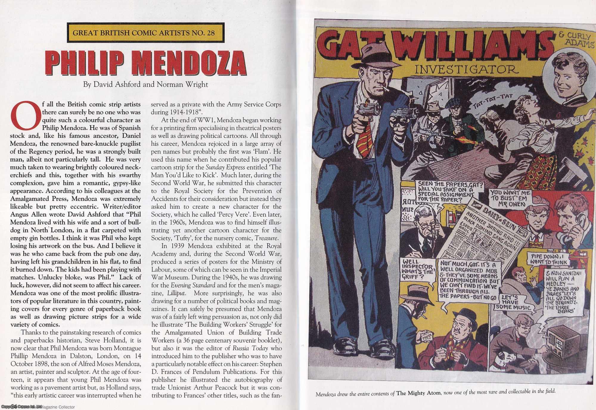 Norman Wright & David Ashford - Philip Mendoza. Great British Comic Artist. This is an original article separated from an issue of The Book & Magazine Collector publication.