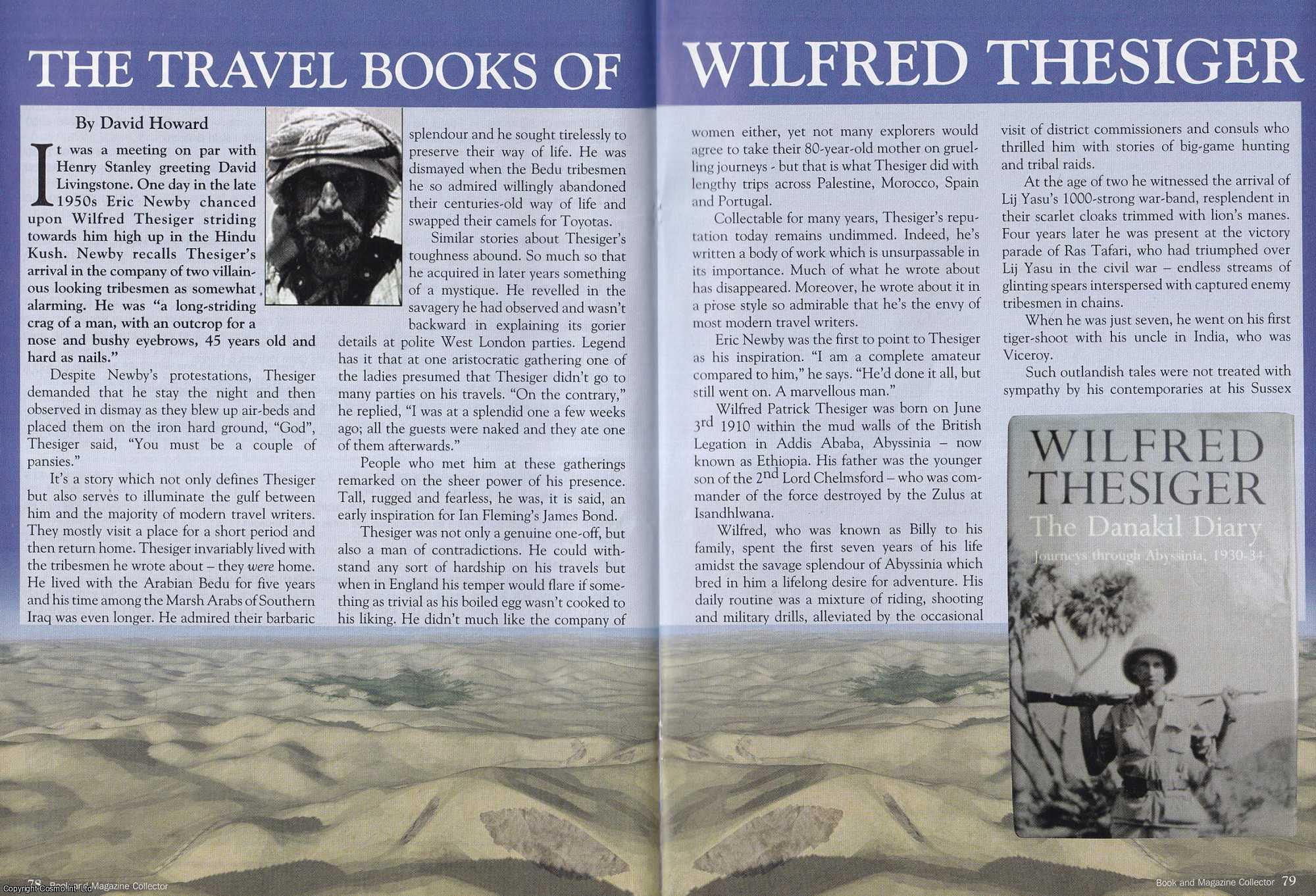 David Howard - The Travel Books of Wilfred Thesiger. This is an original article separated from an issue of The Book & Magazine Collector publication, 2008.