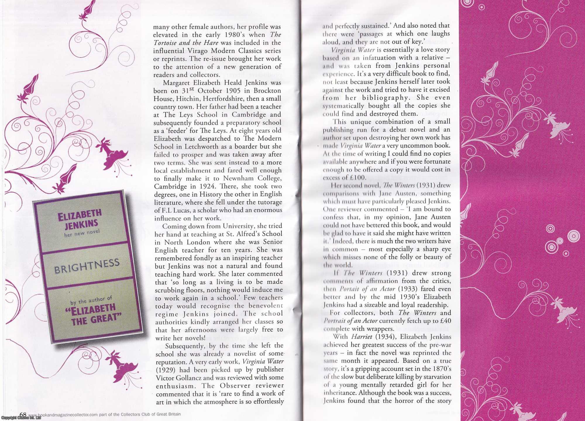 David Howard - The Books of Elizabeth Jenkins. This is an original article separated from an issue of The Book & Magazine Collector publication, 2009.