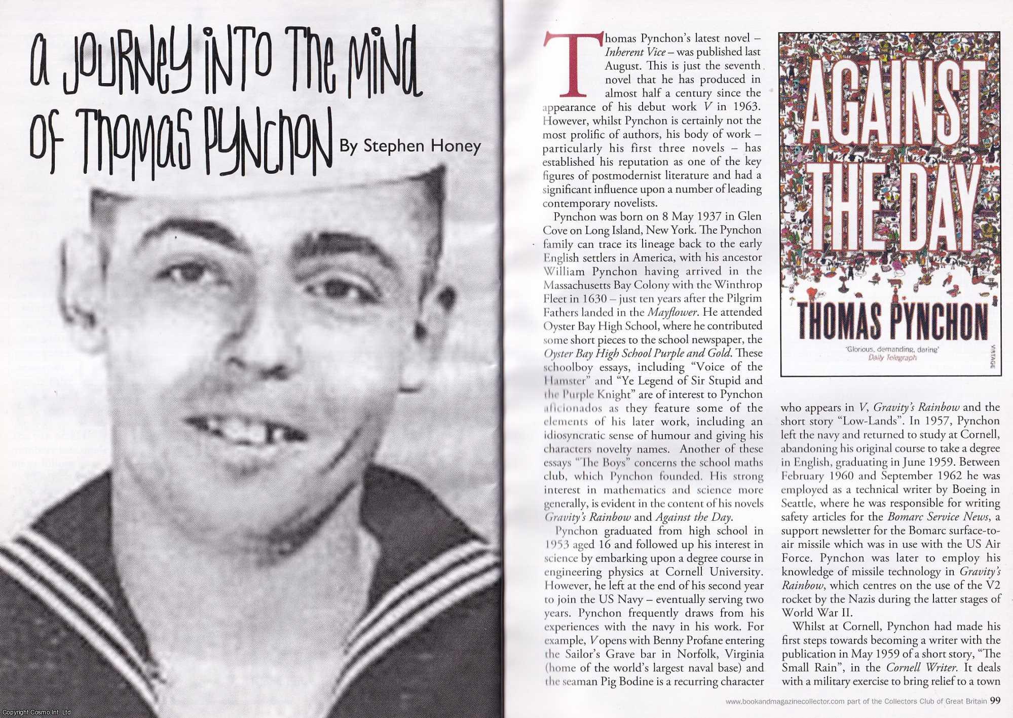 Stephen Honey - A Journey into The Mind of Thomas Pynchon. This is an original article separated from an issue of The Book & Magazine Collector publication, 2010.