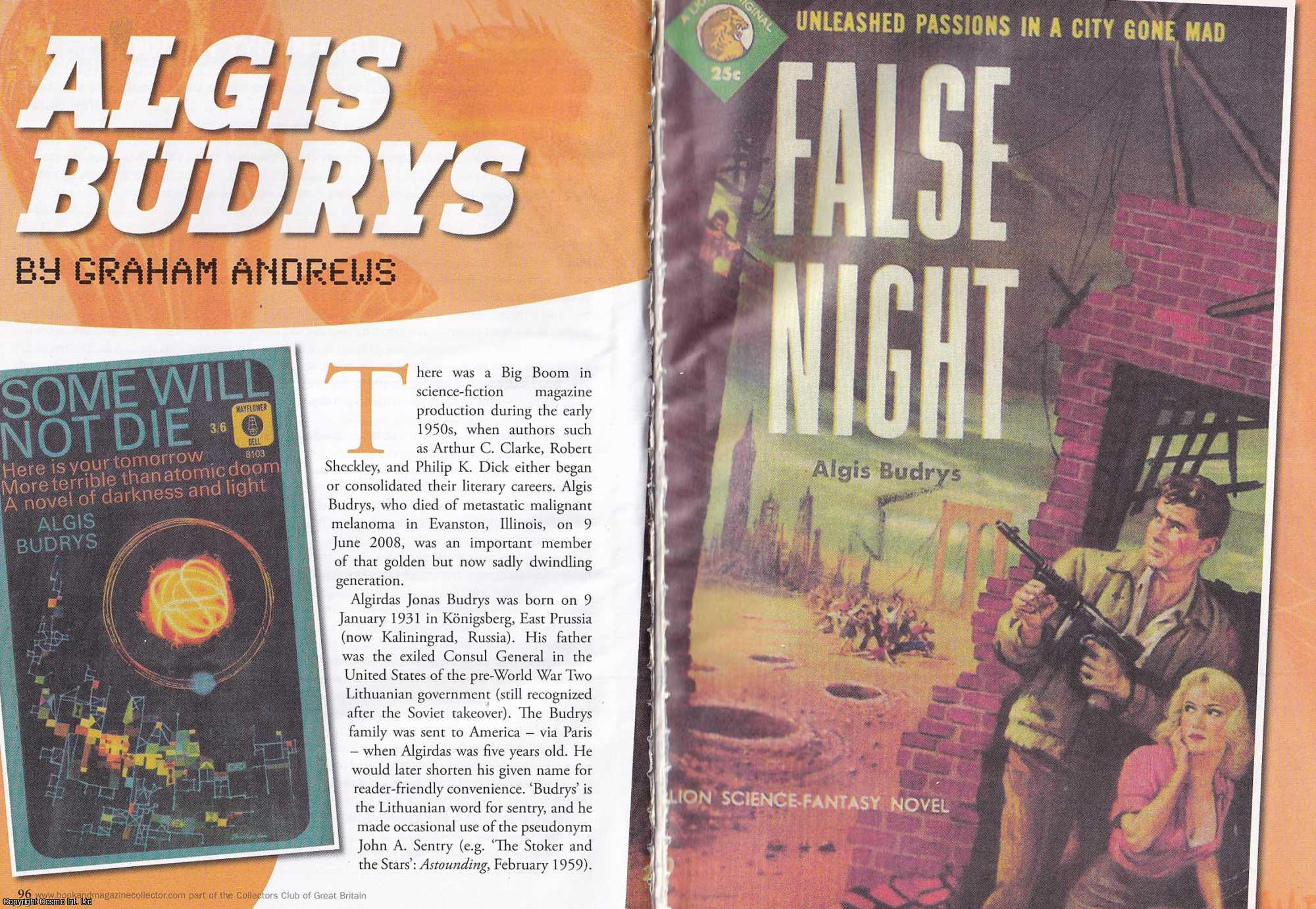 Graham Andrews - Algis Budrys. This is an original article separated from an issue of The Book & Magazine Collector publication.