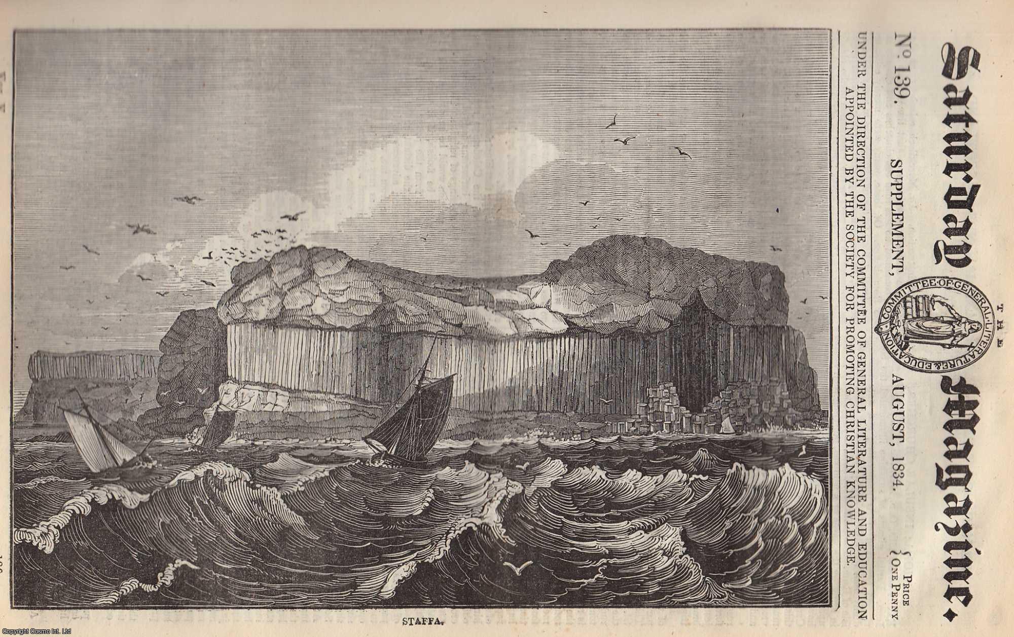 Saturday Magazine - Iona: Insular Churches; Small Isles, Egg. Issue No. 139. August, 1834. A complete original weekly issue of the Saturday Magazine, 1834.