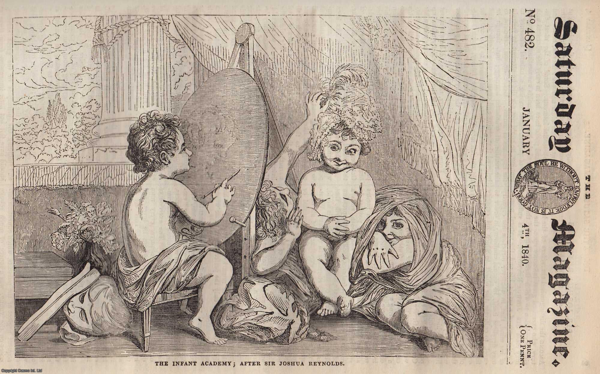 ---. - Sir Joshua Reynolds (part 1) (English Portrait Painter) and His Works; The Duchy of Saxe-Coburg Gotha. Issue No. 482. January, 1840. A complete rare weekly issue of the Saturday Magazine, 1840.