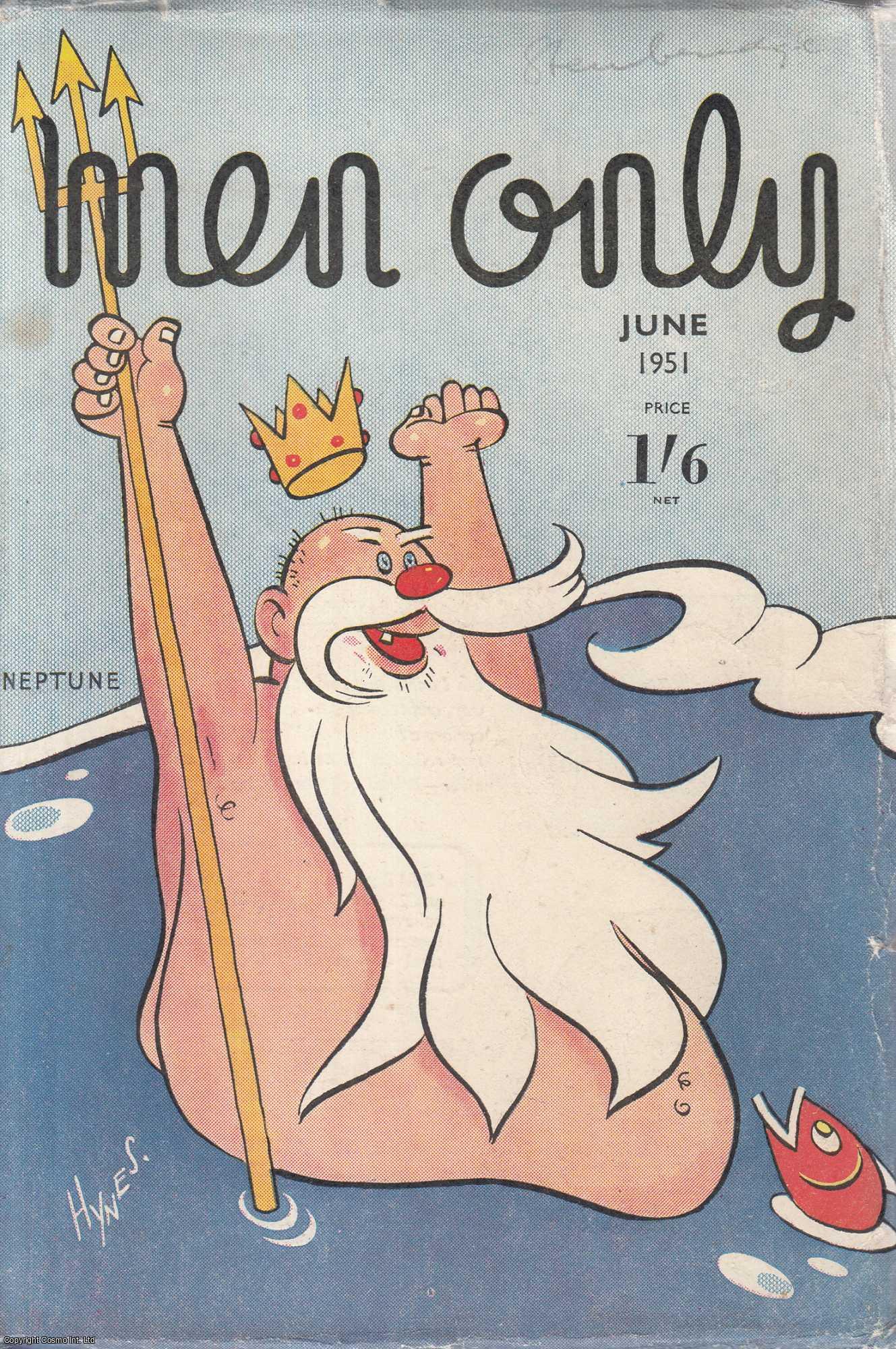 Edward S. Hynes (illustrator) - Neptune, colour cover illustration by Edward S. Hynes. Men Only Incorporating The Strand Magazine. June 1951. Vol.47 no.186.