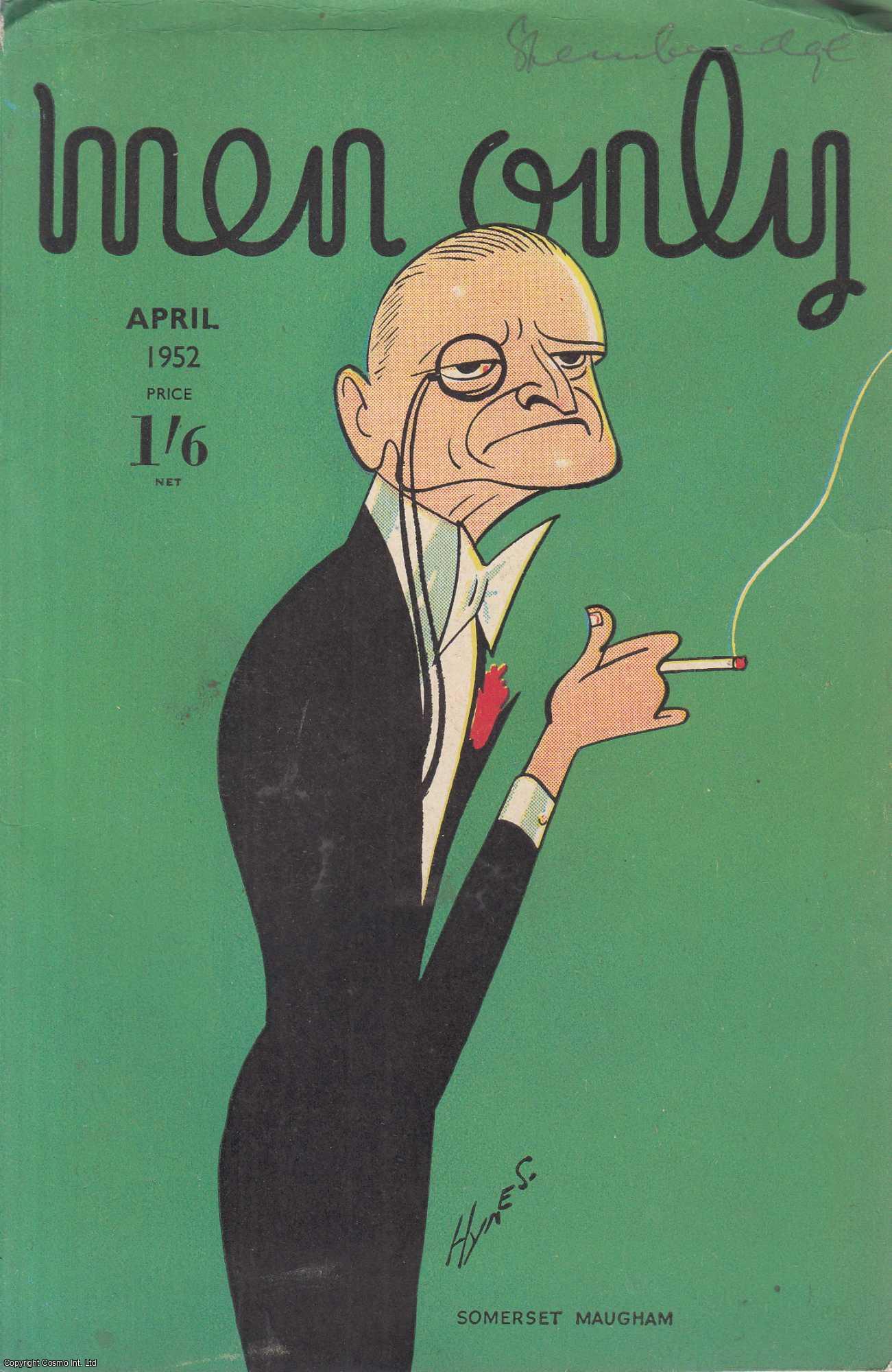 EDWARD S. HYNES (ILLUSTRATOR) - Somerset Maugham, colour cover illustration by Edward S. Hynes. Men Only Incorporating The Strand Magazine. April 1952. Vol.49 no.196.