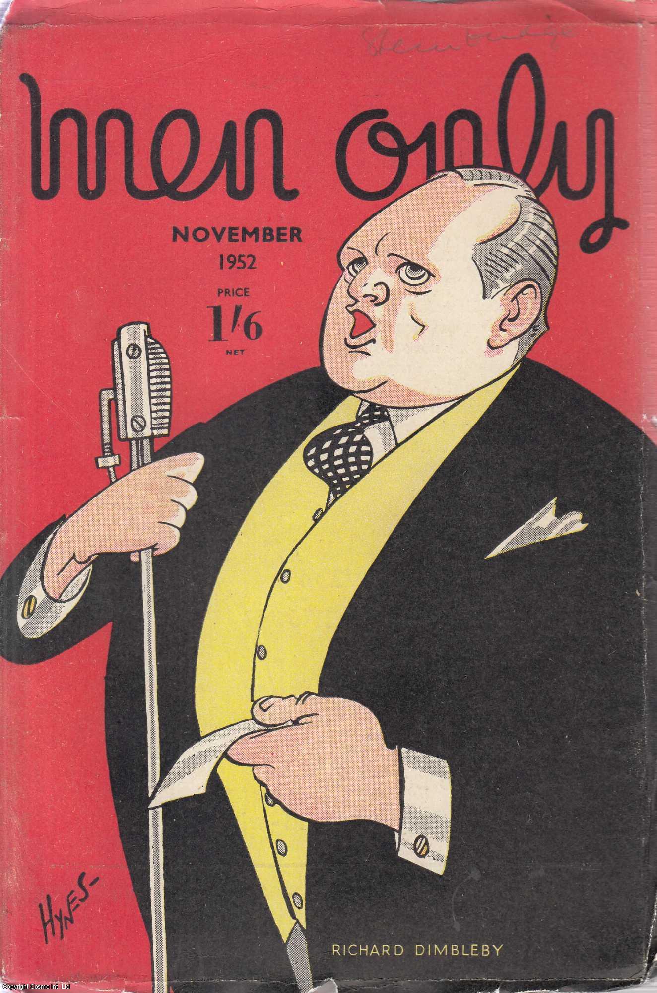 Edward S. Hynes (illustrator) - Richard Dimbleby, colour cover illustration by Edward S. Hynes. Men Only Incorporating The Strand Magazine. November 1952. Vol.51 no.203.