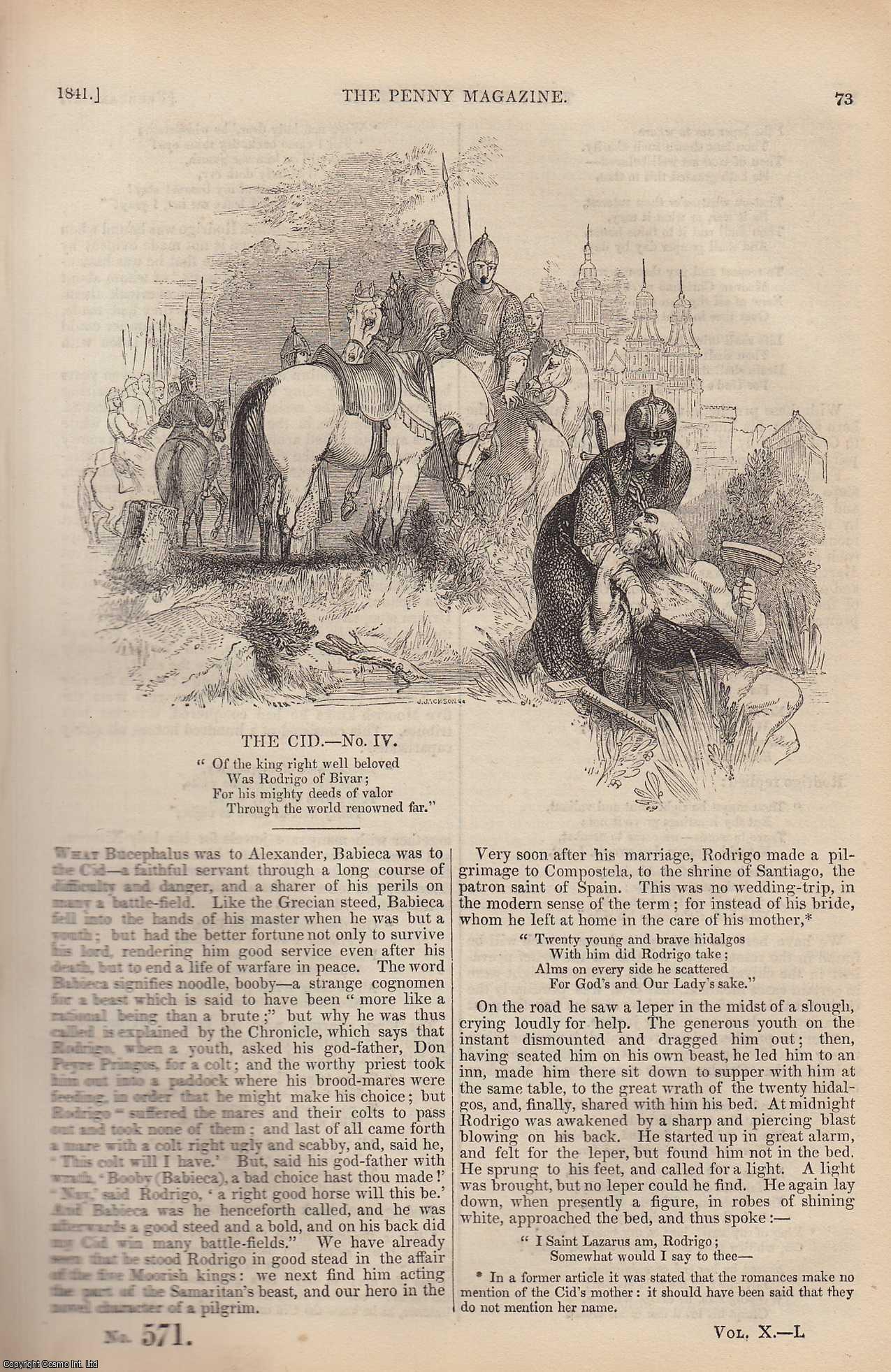 --- - How is a Steam-Boat Propelled; Dogs, Wild and Domestic (5); The Romances of Spain, The Cid (4); Chaucer's Portrait Gallery (2), etc. Issue No. 571, 1841. A complete rare weekly issue of the Penny Magazine, 1841.