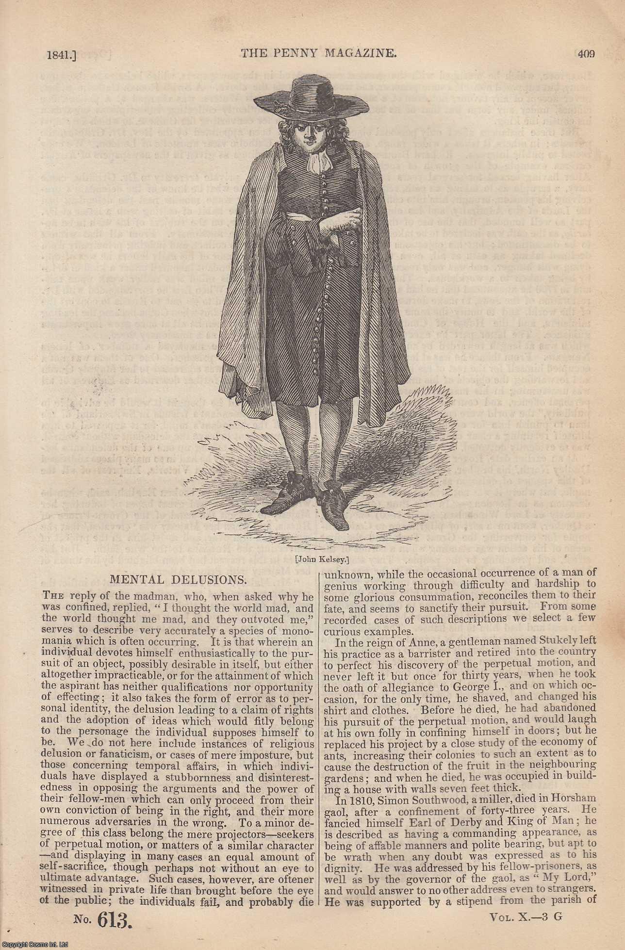 --- - Mental Delusions; Stoke (1) (near Burnham); Gallinaceous Birds (2) Included Under The Head of Game, etc. Issue No. 613, 1841. A complete rare weekly issue of the Penny Magazine, 1841.