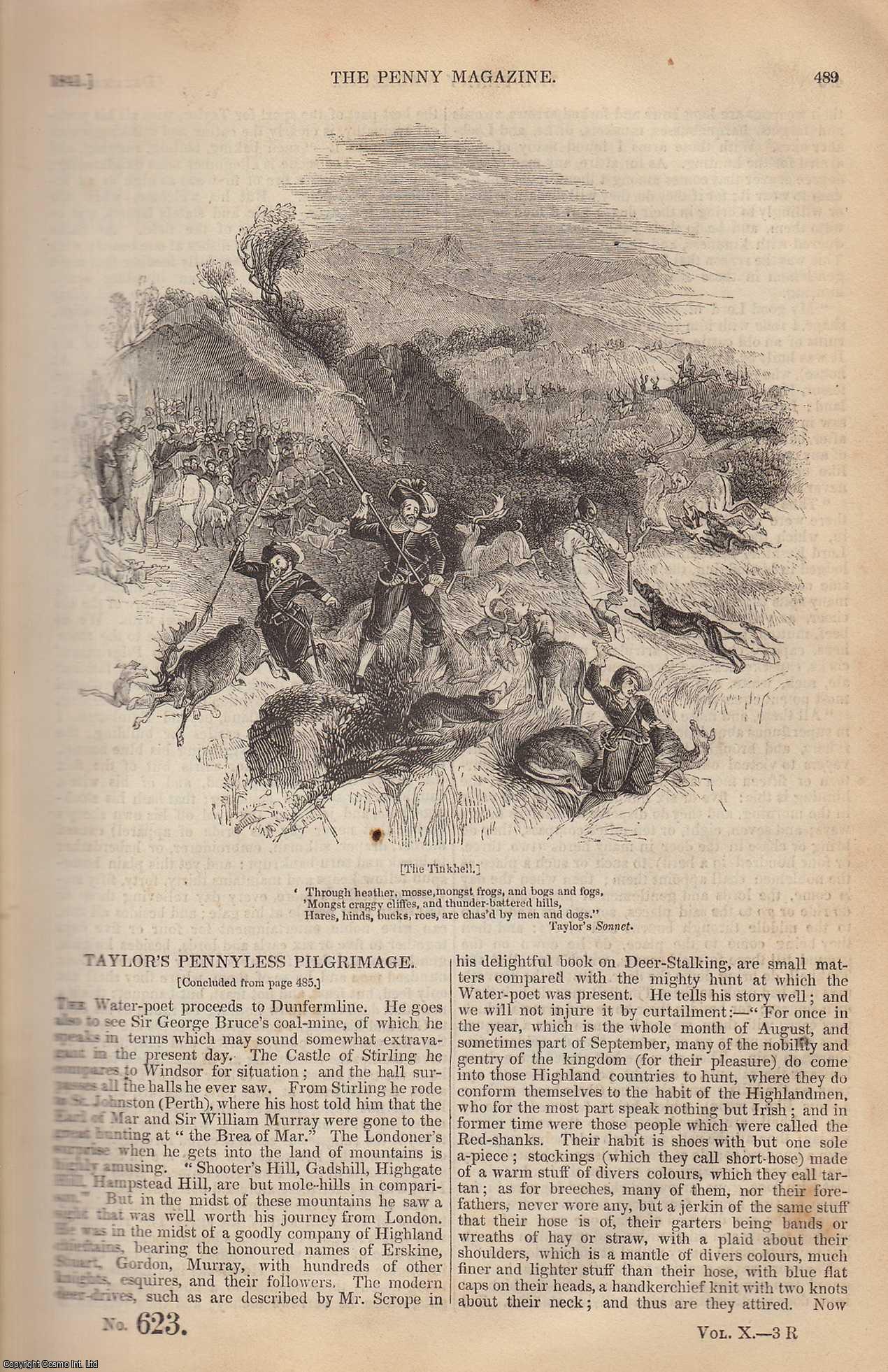--- - John Taylor's Pennyless Pilgrimage (2); The Sewers of London (concl); The Sirocco of The Mediterranean; The Wife of Bath (Chaucer's Portrait Gallery), etc. Issue No. 623, 1841. A complete rare weekly issue of the Penny Magazine, 1841.