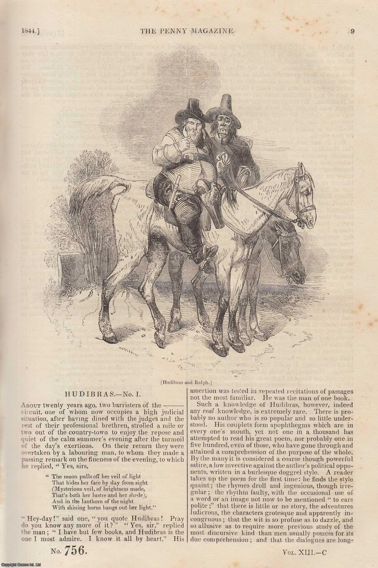 --- - A Roman Lighthouse at Boulogne, France; The Production of Sound Under Water; The Glaciers of The Alps; Hudibras (1) (a poem), etc. Issue No. 756, 1844. A complete rare weekly issue of the Penny Magazine, 1844.